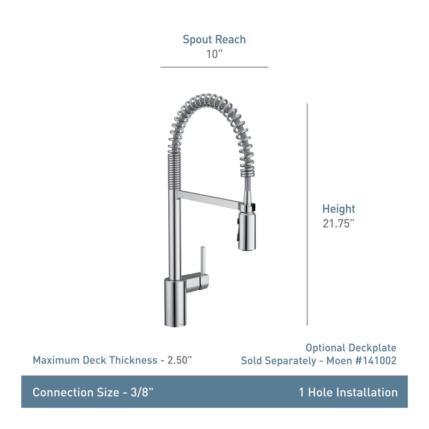 Moen Align Brushed Gold One Handle Spring Pulldown Kitchen Faucet, Farmhouse Style High-Arc Kitchen Sink Faucet with Power Boost for a Faster Clean, 5923BG