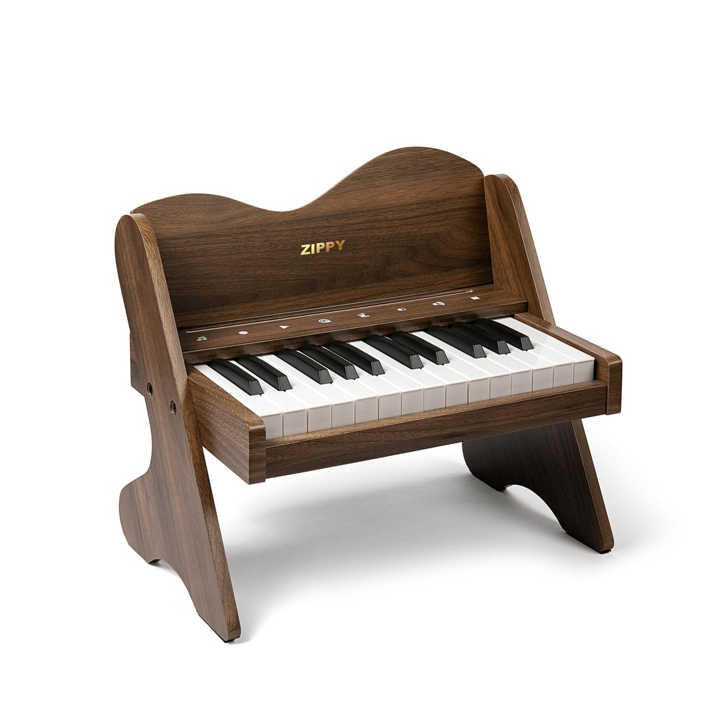 ZIPPY Kids Piano Keyboard, 25 Keys Digital Piano for Kids, Touch Sensitive Control Panel, Volume Adjustable, Mini Music Educational Instrument Toy, Wood Toy for Toddlers Girls Boys (Walnut)