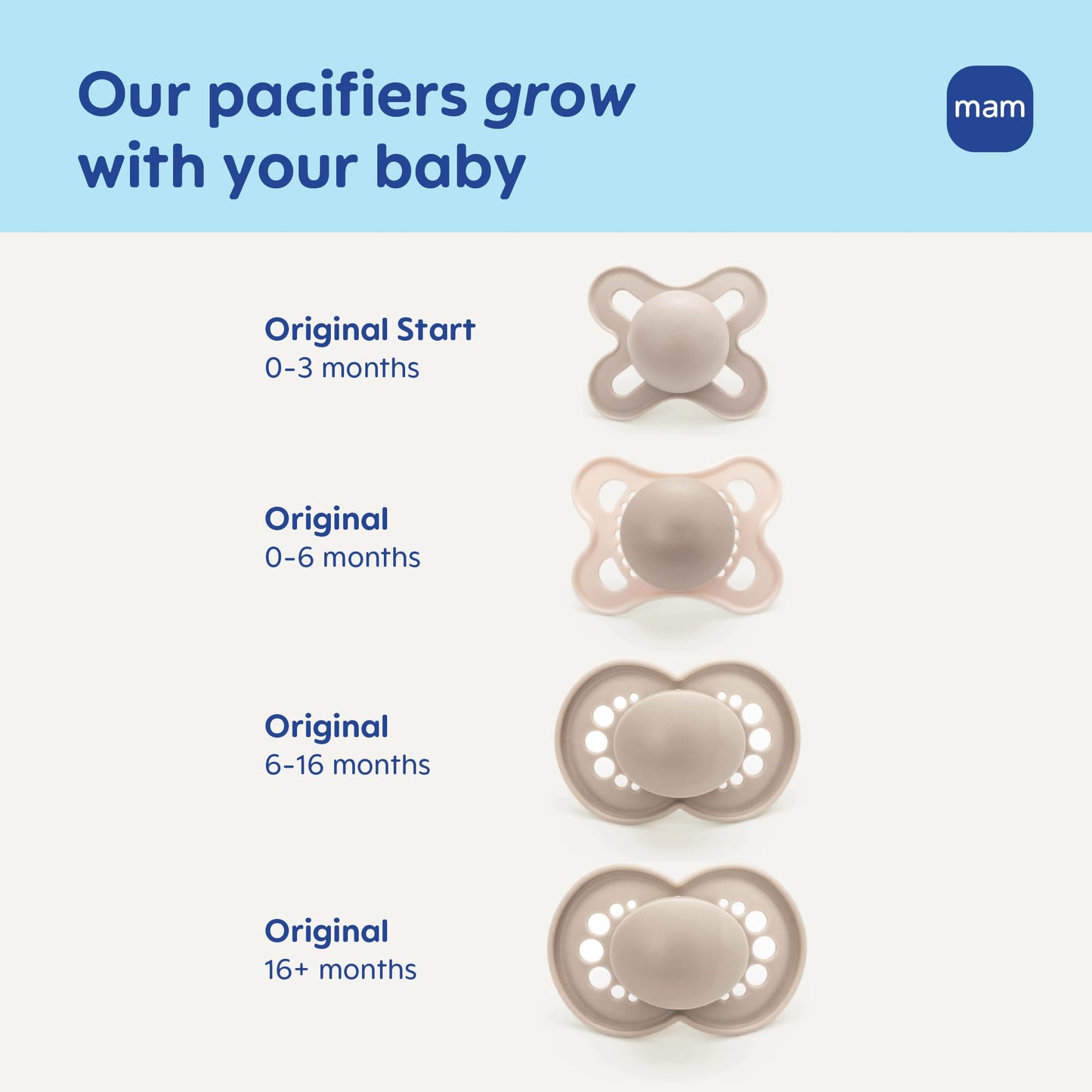 MAM Original Matte Baby Pacifiers 6-16 Months, Binky for Newborn Babies, BPA-Free Skin Soft Silicone Nipple, Easy to Clean, Developed with Medical Experts, 4 Count, Made in Europe