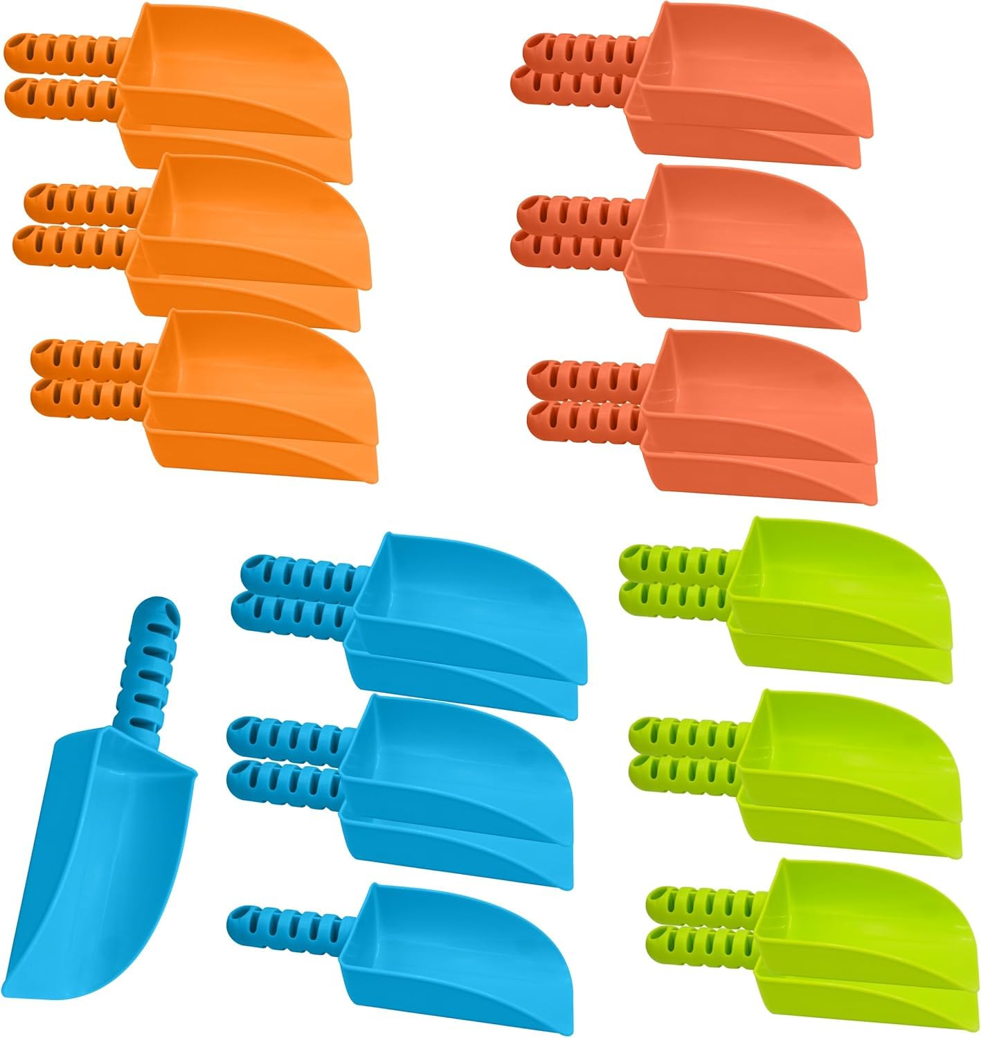 4E's Novelty Sand Shovel for Kids Bulk, 12 Pack Heavy Duty Plastic Beach Shovels - for Planting, Toddler Digging & Garden Tool, Sandbox Toys, End of Year Student Gifts from Teacher