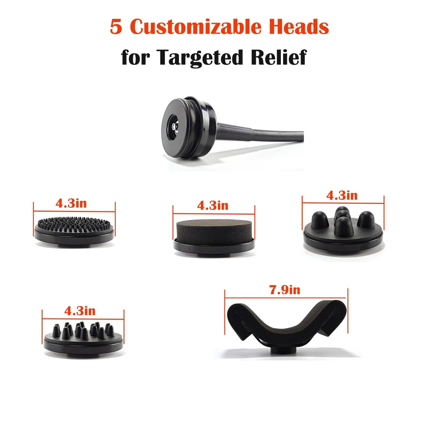 NETTITO Cellulite Massager Electric Vibration Professional – with Trolley & 5 Interchangeable Heads, Deep Tissue Relief, Muscle Relaxation, Durable Design for Salon & Home Use