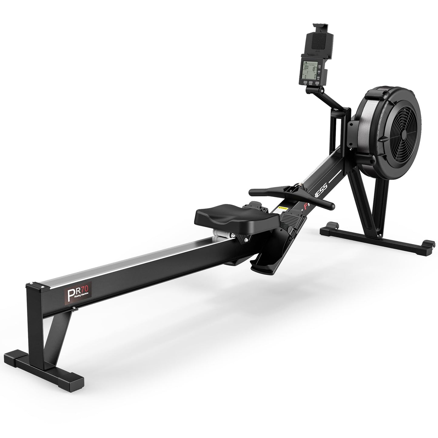 PASYOU Air Rowing Machine for Home,10-Level Resistance 350lb Load Rower Machine,Foldable Row Machines Commercial with 47in Rail and Bluetooth Backlit Monitor, Adjustable Tablet Holder PR70