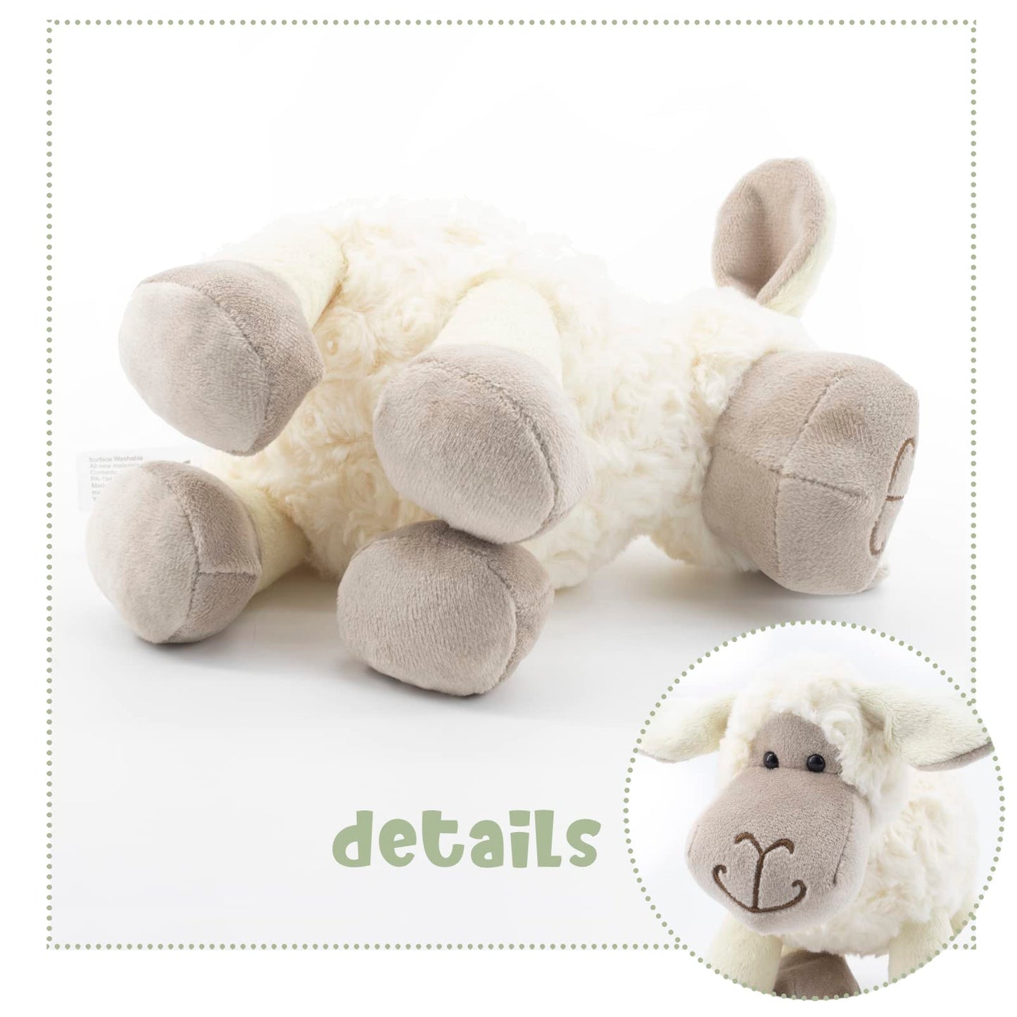 MR ViviCare 6.5" White/Cream Sheep Stuffed Animals for Boys and Girls,Soft and Adorable Lamb Plush Toys for Newborn Babies,Great Gifts