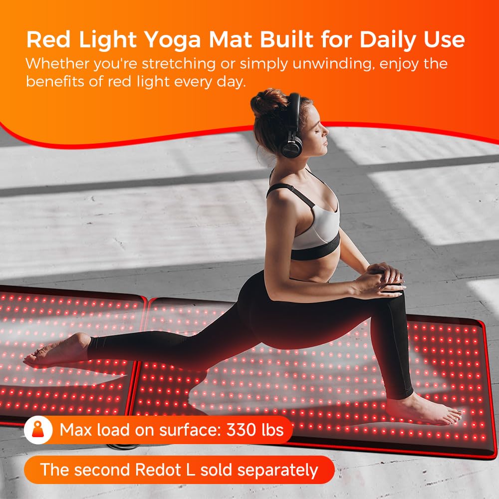 BestQool Red Light Therapy Mat, Infrared Red Light Therapy 38" x 23" Large Pads, 400 LEDs Dual Chip 660nm & 850nm Red Light Therapy for Body, Full Body Infrared Light Therapy Mat. 63W