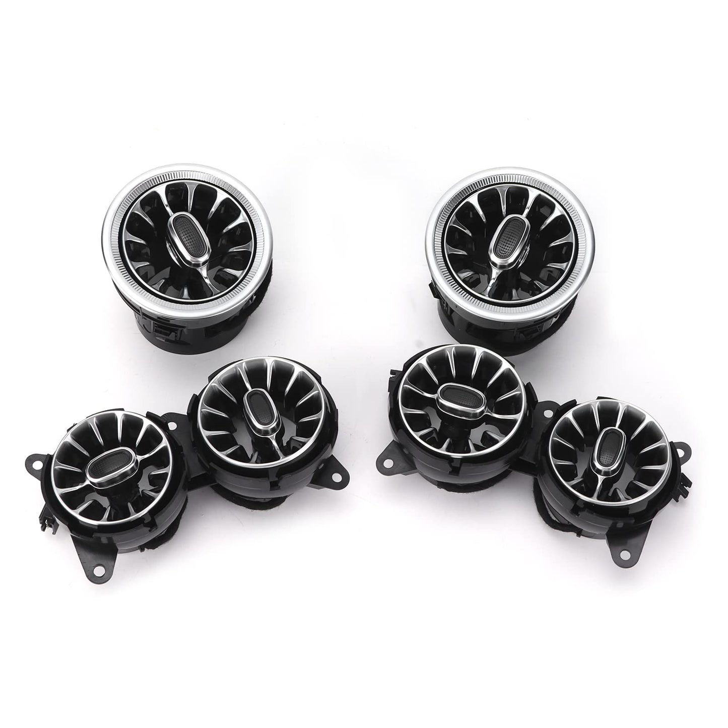6pcs 7 Color Front LED Turbine Air Vent Ambient Light Kits Dashboard Air Vent Ambient Light Replacement for Benz S Class W222 2014‑2017 (Only for Left Hand Drive)