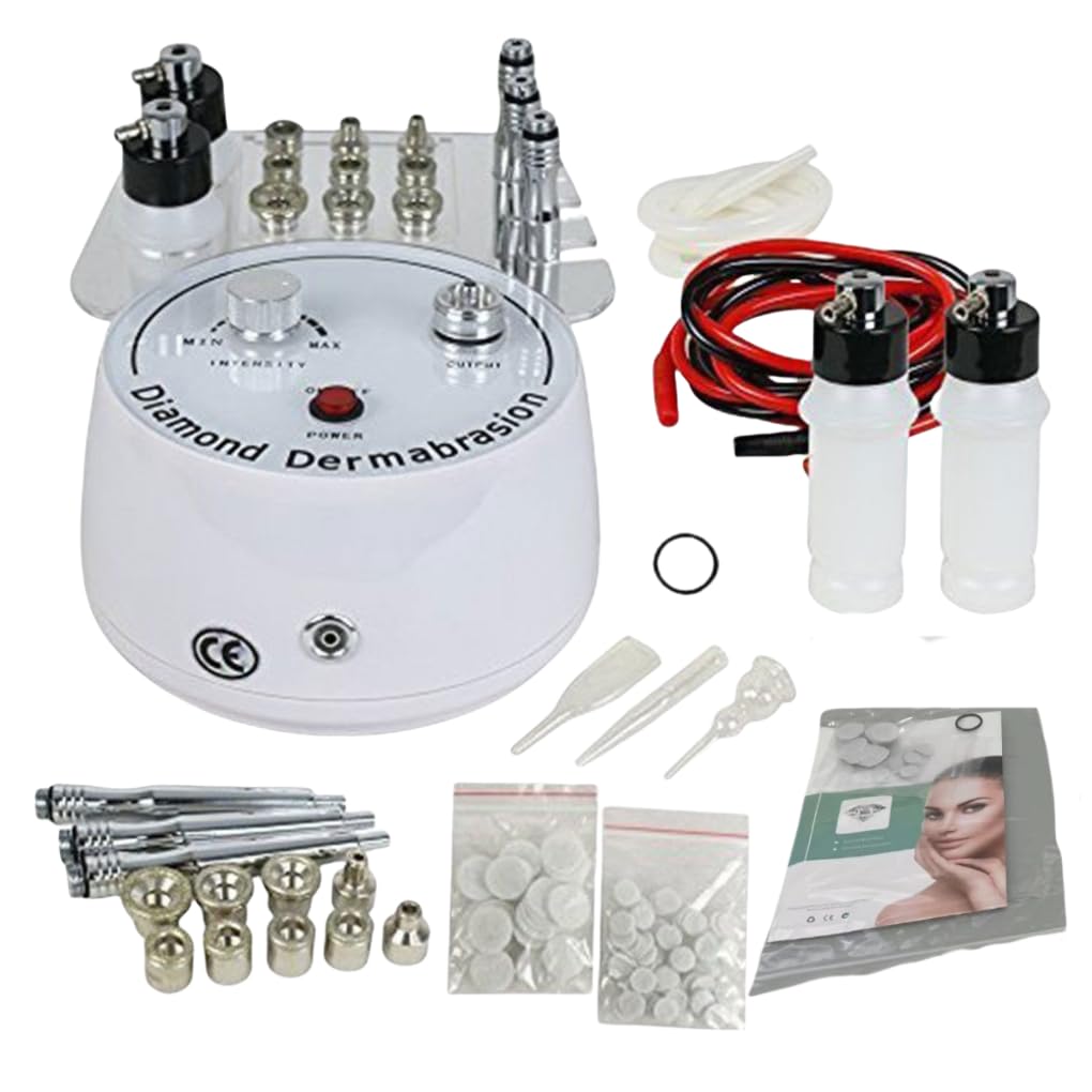 Diamond Microdermabrasion Machine，3 in 1 Demabrasion Facial Peeling with Vacuum Glass Tube Spray Bottle Skin Care Device for Salon Personal Home Use