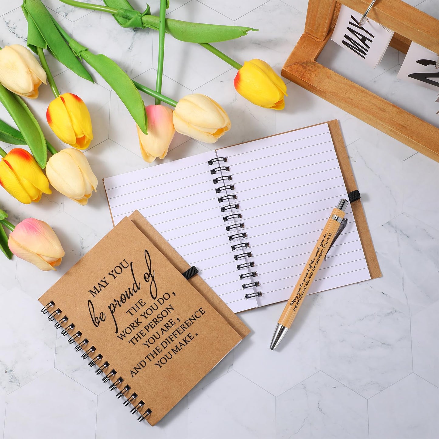 Honoson 100 Sets Employee Appreciation Gifts Appreciation Notebooks with Ballpoint Pens Mini Spiral Inspiration Journals Bulk Thank You Gifts for Group Coworker Staff Teachers Volunteers