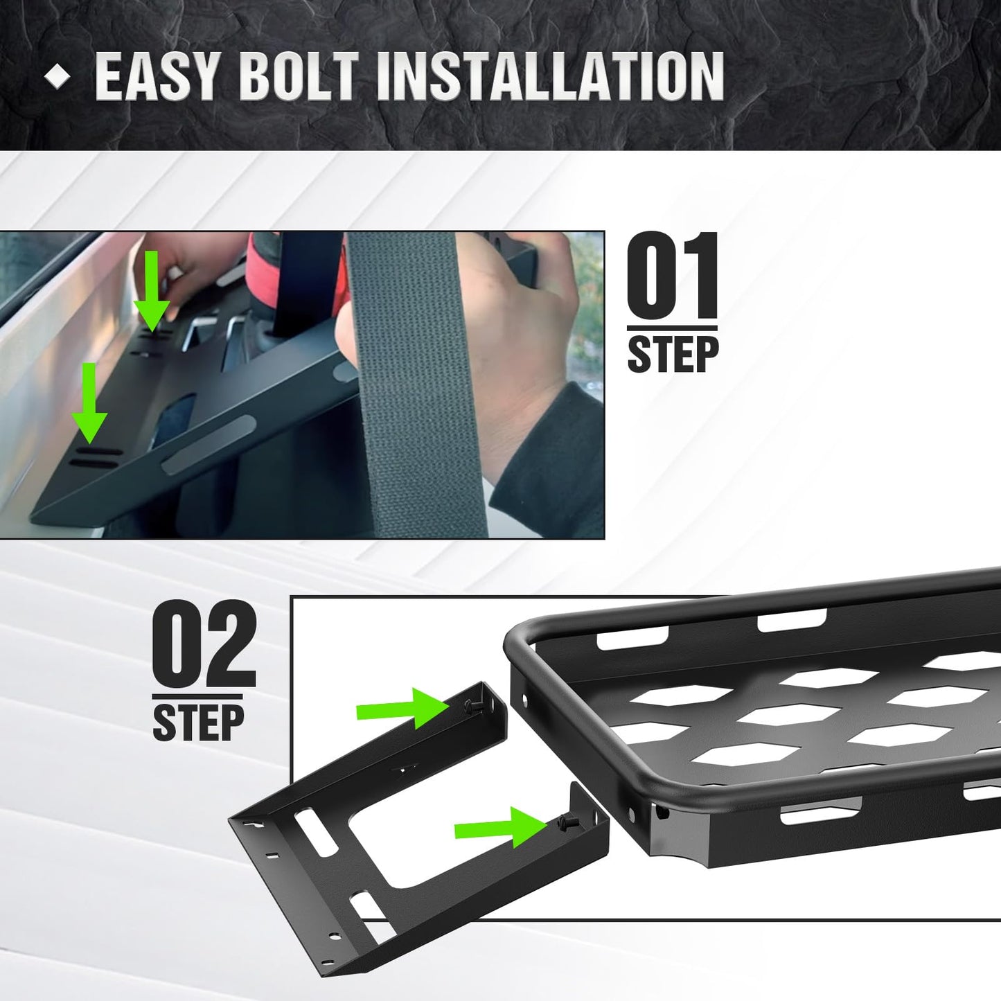 YZONA Rear Trunk Cargo Storage Rack Compatible for 2007-2026 Jeep Wrangler JK JKU & JL JLU Unlimited 4 Door Hardtops, Interior Luggage Rack Shelf for Camping Gear (350 LBS)