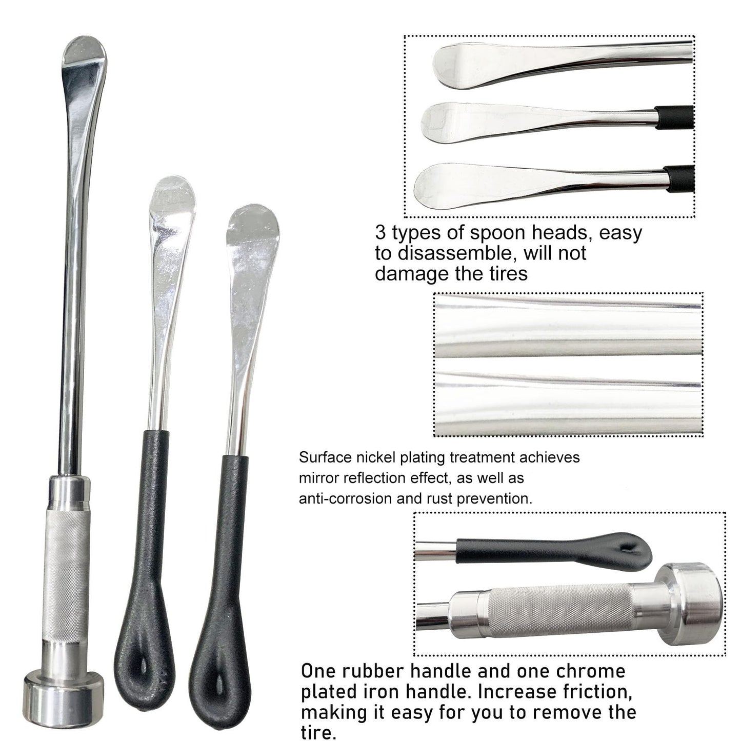 SUONE Dirt Bike Tire Changing Tools with Steel Spoons Kit for Enduro and Motocross Compact Dirt Bike Tire Changer for 16" to 21" Wheels Replacement (Complete Accessories)