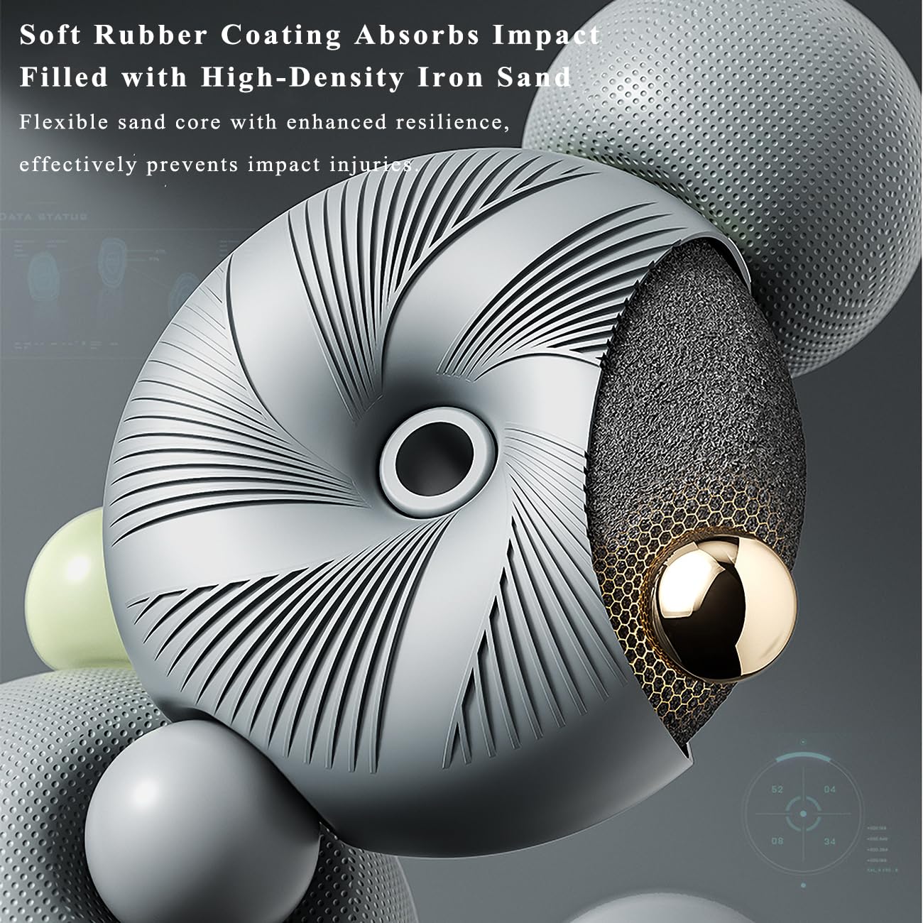 ZC FLYYD 5 in 1 Adjustable Dumbbell Set, Dumbbell/Barbell/Kettlebell/Medicine Ball, Weight Plates All-in-One Strength Training Kit for Home, Soft Rubber Coated Adjustable Workout Equipment - 44lbs