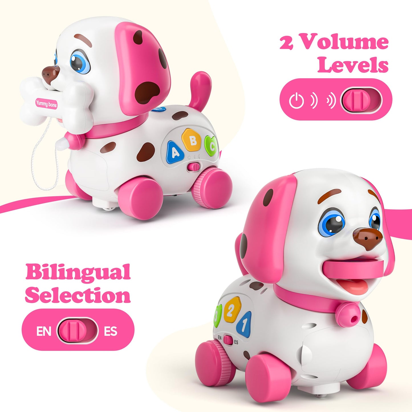 Musical Toys for 1 Year Old Girl Gifts, Bilingual Baby Toys 6-12-18 Months, First 1st Birthday Girl Gifts, Learning Educational Toddlers Puppy for 1 Year Old Boy Present