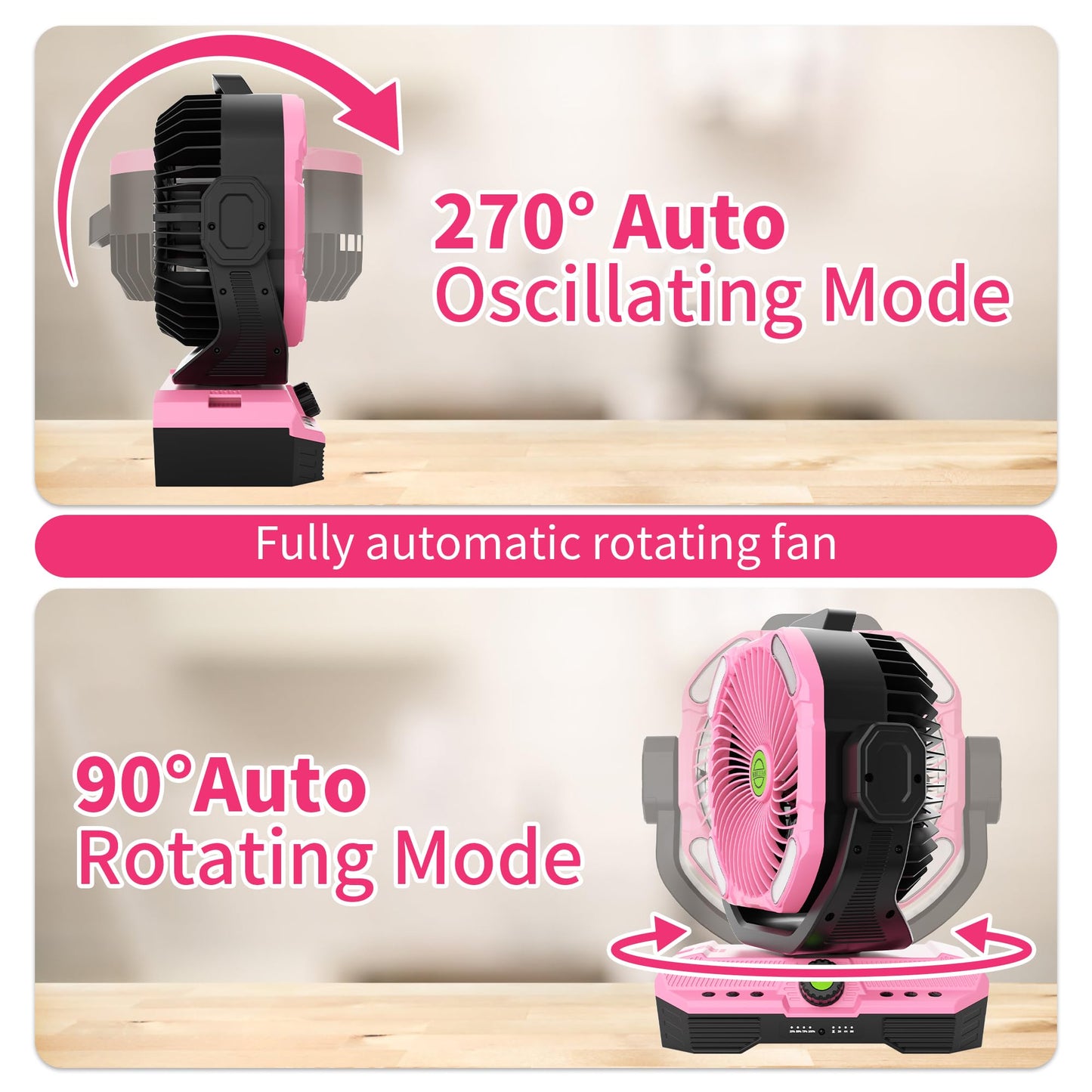 TDLOL 45000mAh Rechargeable fan for Bedroom, Battery Powered Oscillating Fan with Remote, Large Powerful Airflow Battery Operated Fans Portable Quiet Outdoor Table Cordless Fan Christmas Decorations