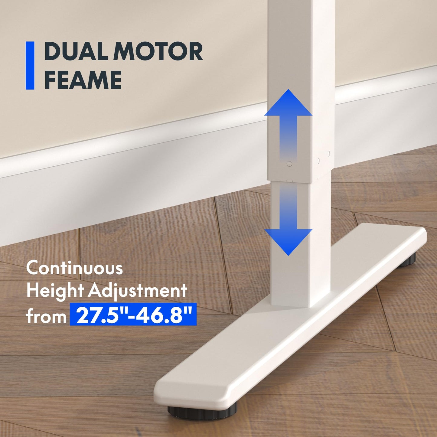 FLEXISPOT E3 Bamboo Dual Motor Electric Standing Desk 55 x 28 Sit Stand Up Desk, Holds 220 lbs, Adjustable Height w/ Memory Presets, Solid Bamboo Desktop & White Frame, Ships in 2 Boxes