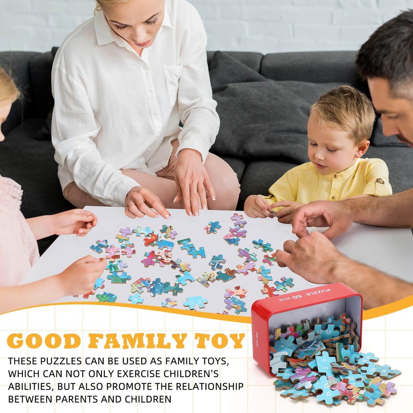 Silipull 20 Boxes Party Favors Jigsaw Puzzles in a Metal Box for Age of 4-8, Wooden Puzzle for Ages 4-8 Boys and Girls Learning Educational Puzzles Toys, 20 Styles