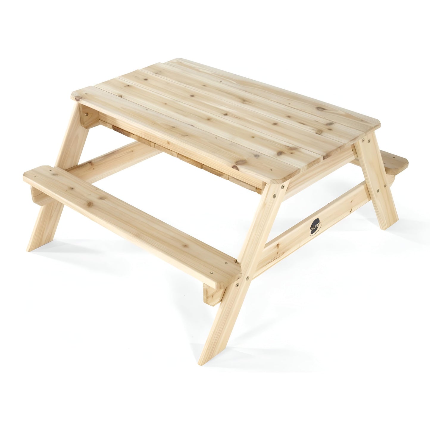 Plum® Surfside Wooden Sand and Water Picnic Table - Sensory Table Activity for Kids, Toddler Summer Outdoor Toys, Sturdy Sandbox with Removable Lid, Easy to Clean, Backyard Games for Kids 2+ Years Up