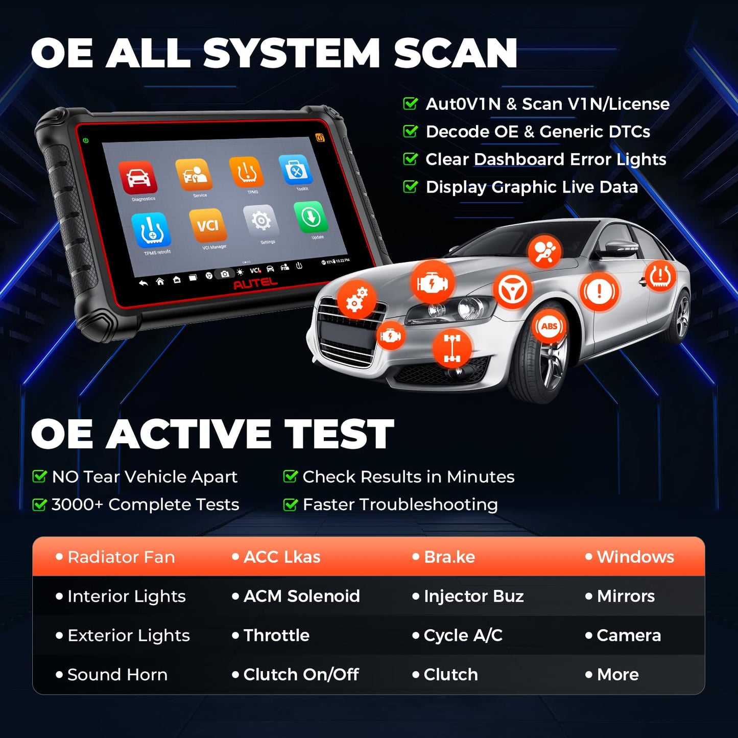 Autel MaxiPRO MP900-BT KIT Scanner: 2026 Same as MS906 Pro MS906 MAX MK908 w/OE C0ding, 3000+ Test, 40+ Service, 150+ Makes, Up of MP900-BT MP900BT w/ 200 Bucks 11 PCS OBD Cables, CAN FD & FCA SGW