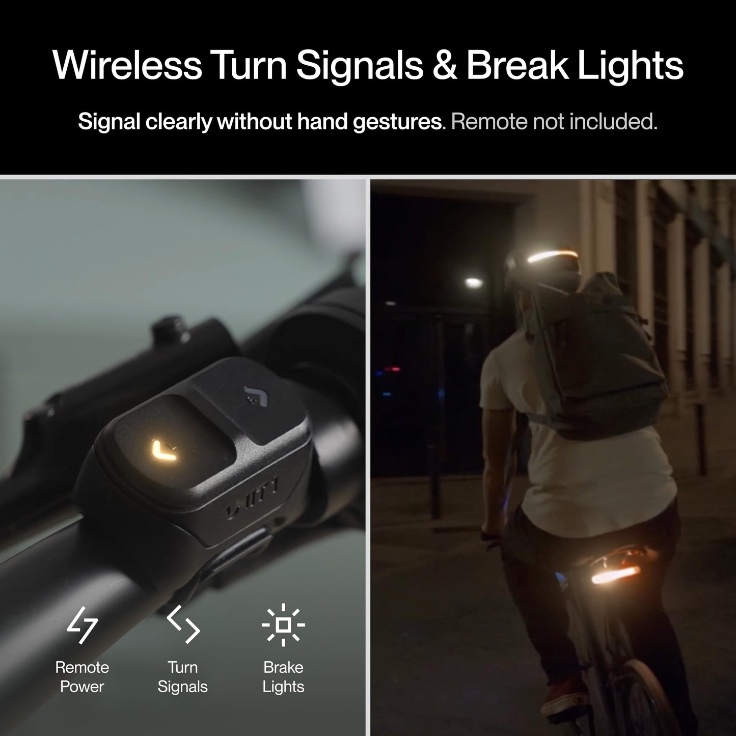 UNIT 1 Smart Light Pro Dual Pack with Wireless Charging Case - Front and Rear Bike Lights for Night Riding - Syncs with Aura and FARO Helmets for Turn Signals and Brake Lights