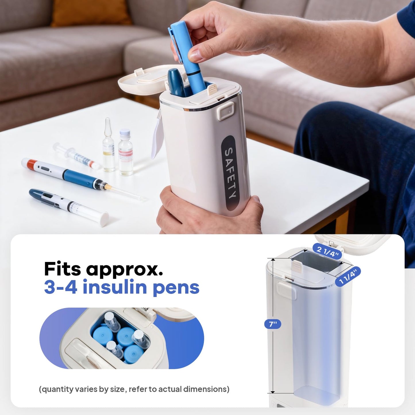 TSA Approved Battery Operated Insulin Cooler Travel Case with Temperature Display,36℉ to 68℉ Adjustable,Fast Cooling,Up to 8hrs Quiet Operation,Protable Medication Cooler for Travel,2-Year Warrnaty