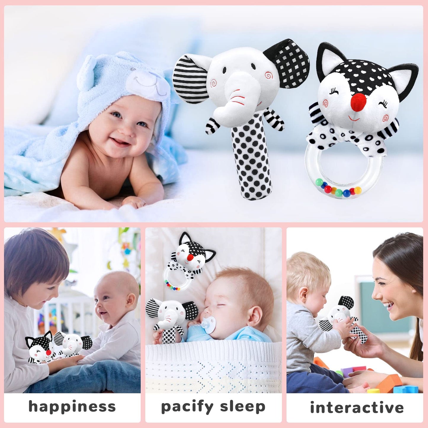 XIXILAND Car Seat Toys Baby Toys 0-3 Months Infant Toys Spiral Stroller Toys & Baby Rattles 0-6 Months Infant Toys 0-3 Months Newborn Toys, Baby Toys Gift for 0 3 6 9 12 Months Girls Boys