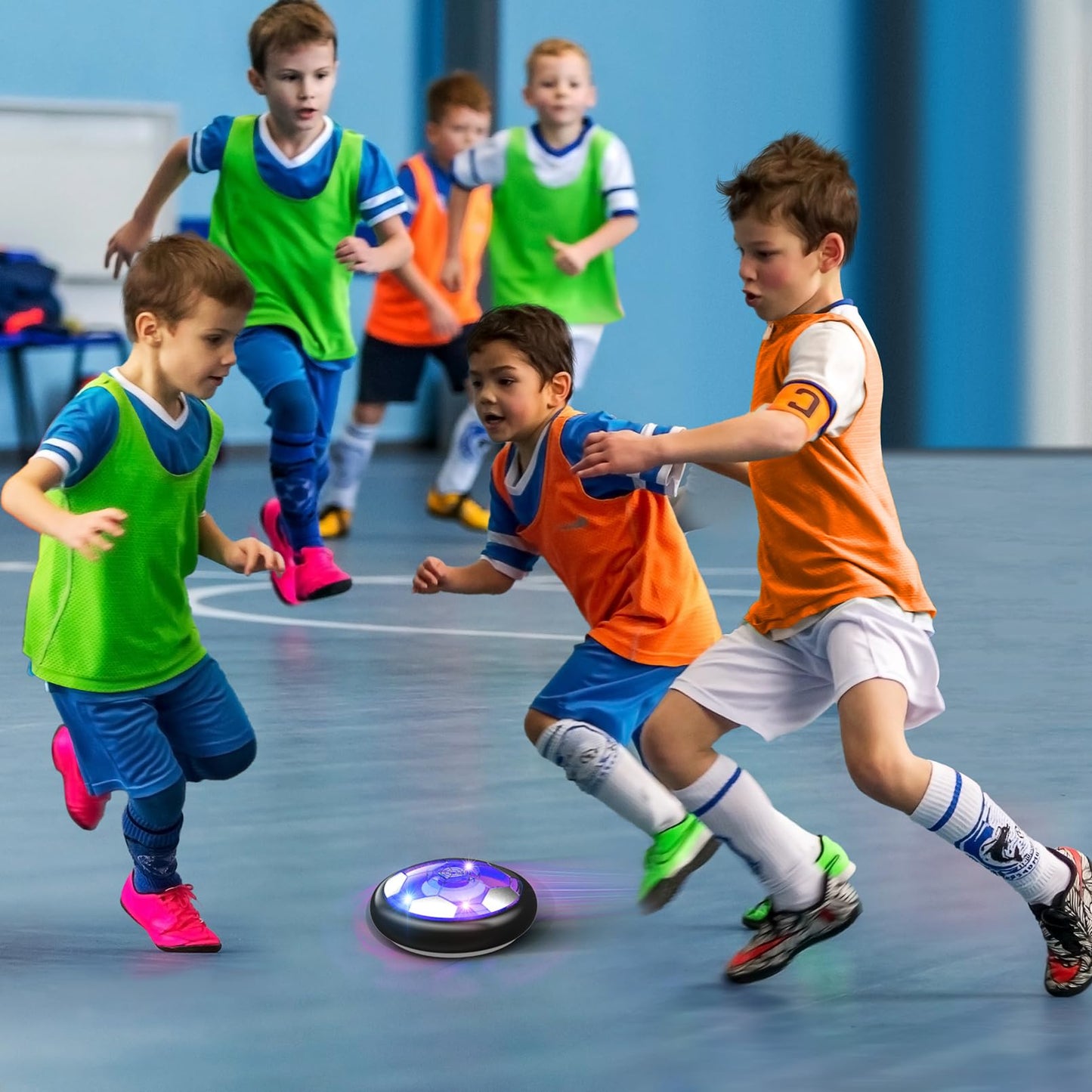 Hover Soccer Ball Kids Toys for Boys Girls Ages 3 4 5 6 7 8-12, Rechargeable Hover Ball with Colorful LED Lights and Protective Foam, Air Power for Soccer Game Indoor