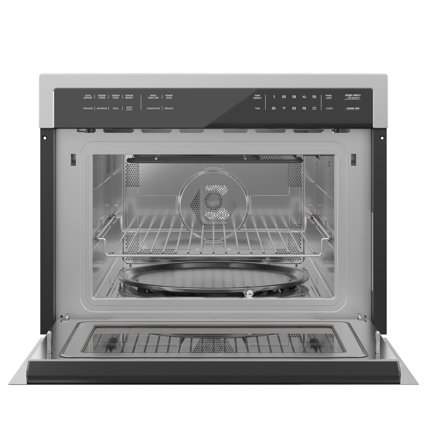 KoolMore 24 Inch Built-in Convection Oven and Microwave Combination with Broil, Soft Close Door, 1000 Watt Power, Stainless Steel Finish, Touch Control LCD Display (KM-CWO24-SS)