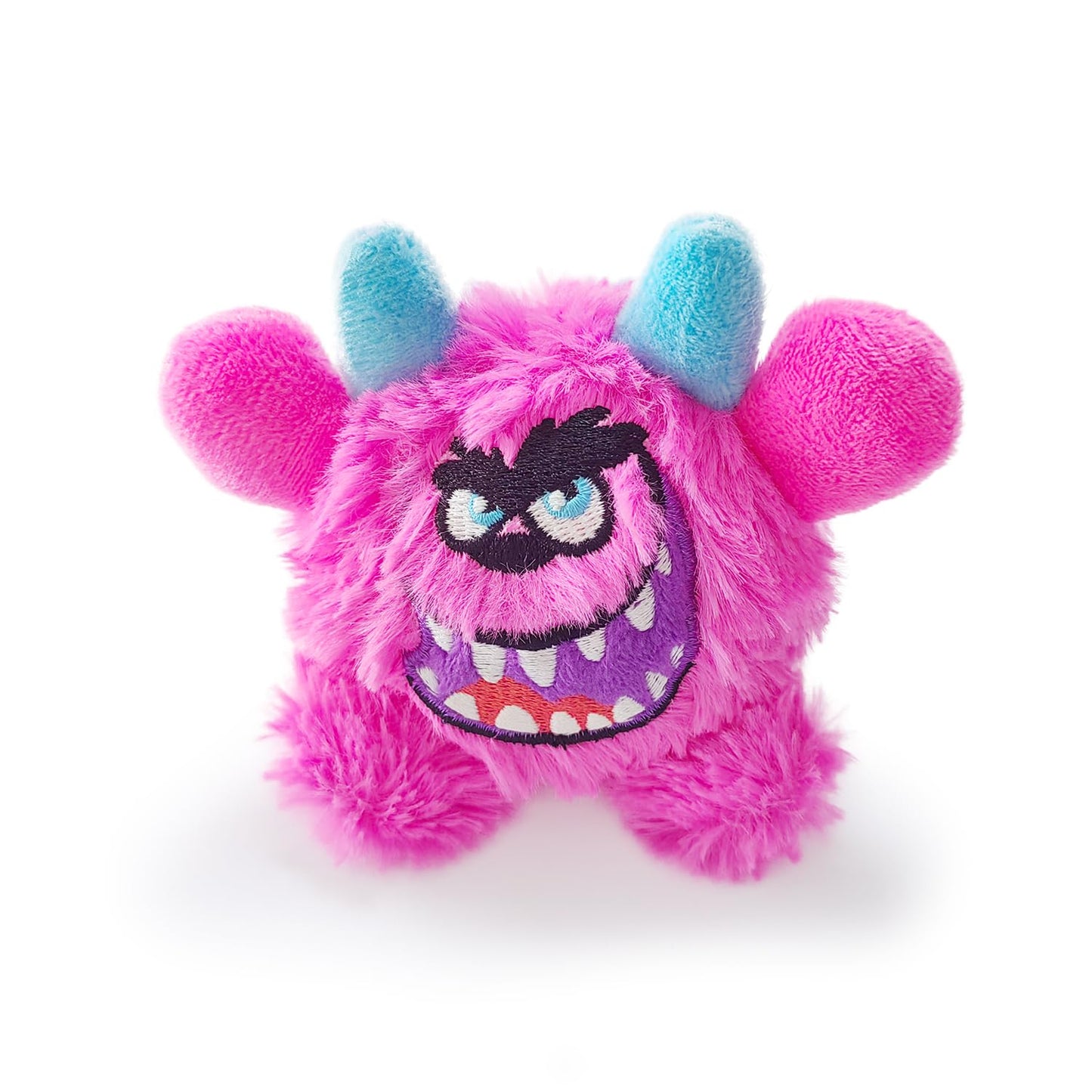 FCCUM Squeaky Plush Ball Dog Toy, Little Monster Puppy Toys Suitable for All Breeds, Dental Care, Skin-Friendly and Soft and Durable (Rose Red, Large)