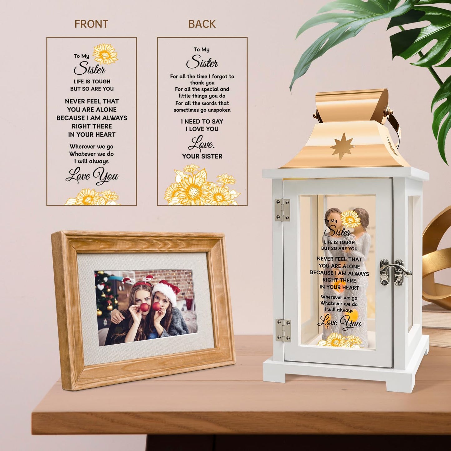 Homazing Sister Gifts Lantern - Unique Sister Gift Ideas for Mothers Day, Christmas, Thanksgiving