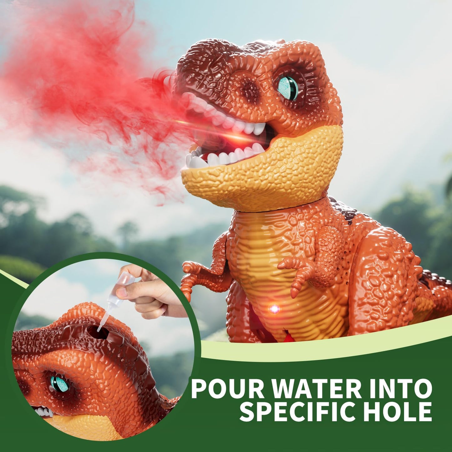 Toddlers Remote Control Dinosaur Robot Electronic Toys for Kids 3-5 5-7, RC Dinosaur Toy with Roaring Sound, Spray and LED Light, 3 4 5 6 7 8 Years Old Boy Girl Birthday Gift Realistic Dino Model Toys
