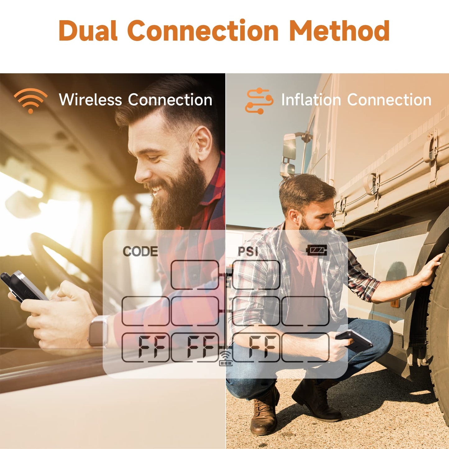 GUTA Trailer Tire Pressure Monitoring System, RV TPMS with 10 Sensors, 6 Alert Modes, Signal Booster, Power Saving Display, Long Sensing Distance, for 3 Trailers (T1/T2/T3), for Camper, Motor Homes