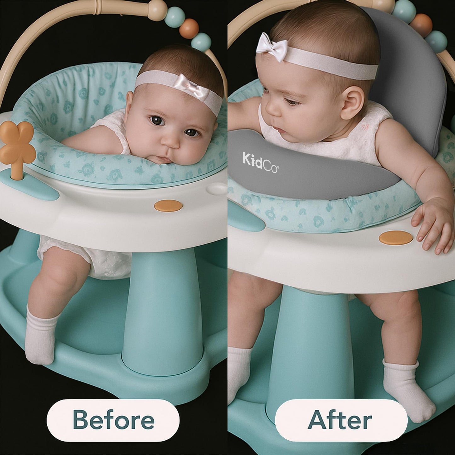 KidCo HuggaPod Portable Baby Seated Support - Situp Baby Seat, Portable Infant Sit Up Seat for Jumpers, Swings, and More, Machine Washable