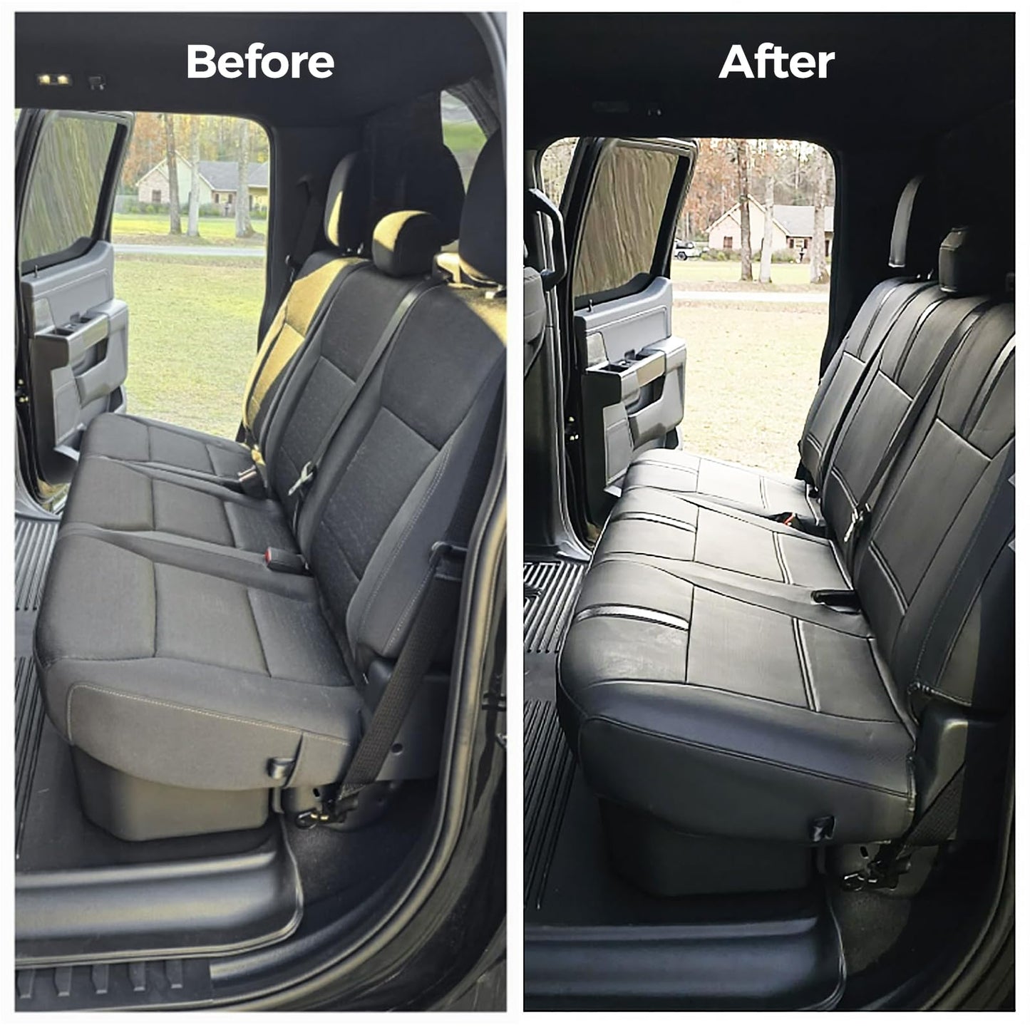 CreekT® Full Set Leather Seat Covers for Ford F150 2021-2024 2025, Waterproof Pickup Seat Covers Custom Fit for Ford F-150 Accessories, for F150 2021 2022 2023 2024 2025 Super Crew/Crew Cab(XL,XLT)