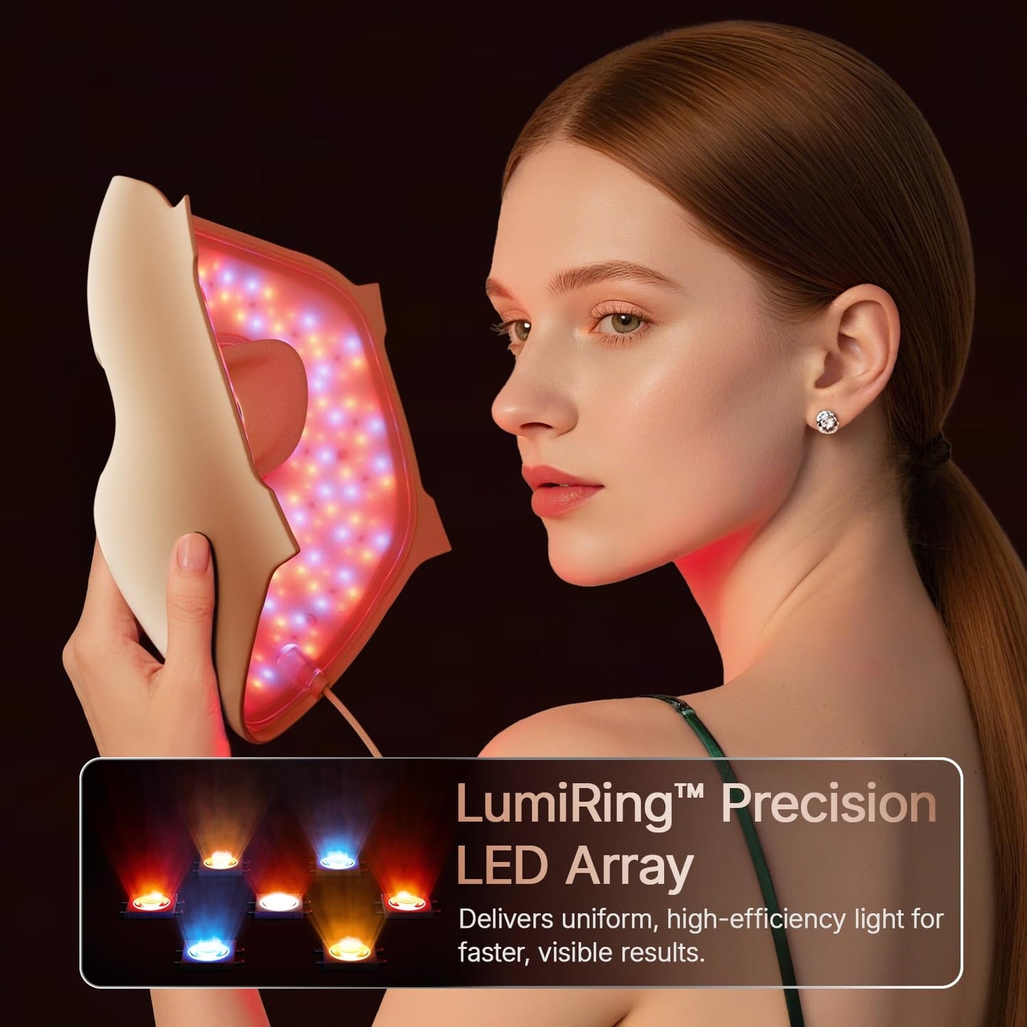 Hello Face 4D Red Light Therapy for Mask, 311 LEDs 850nm Infrared Long Light Waves Led Face Mask Light Therapy for Cordless Photons Tech, Silicone Skin Improvement for Women with Rechargeable Remote