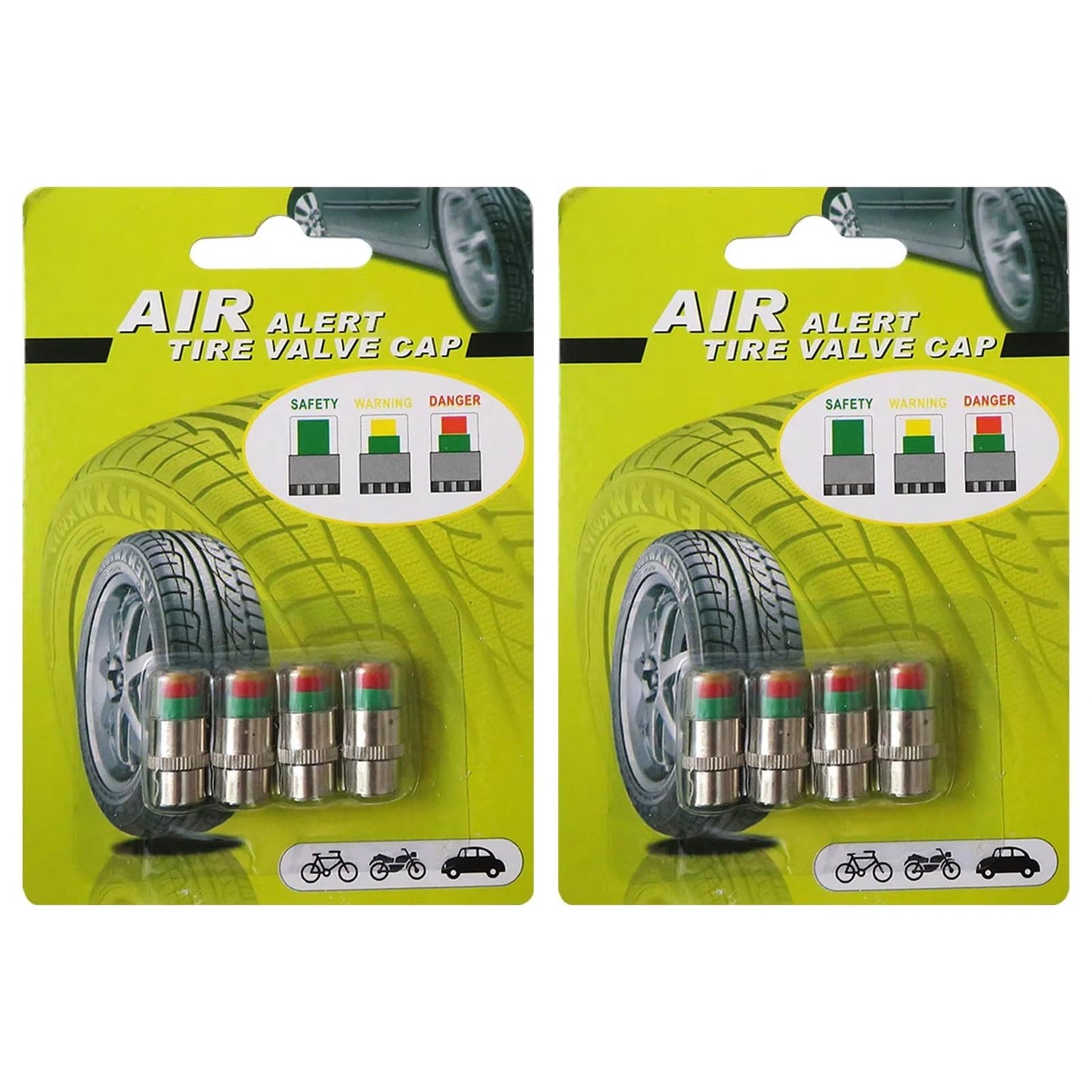 JRSHOME 8X New Update Tire Pressure Monitor Valve Stem Cap Sensor Indicator 30PSI 2.0 Bar Air Warning Alert Valve Pressure Diagnostic Tools Kit