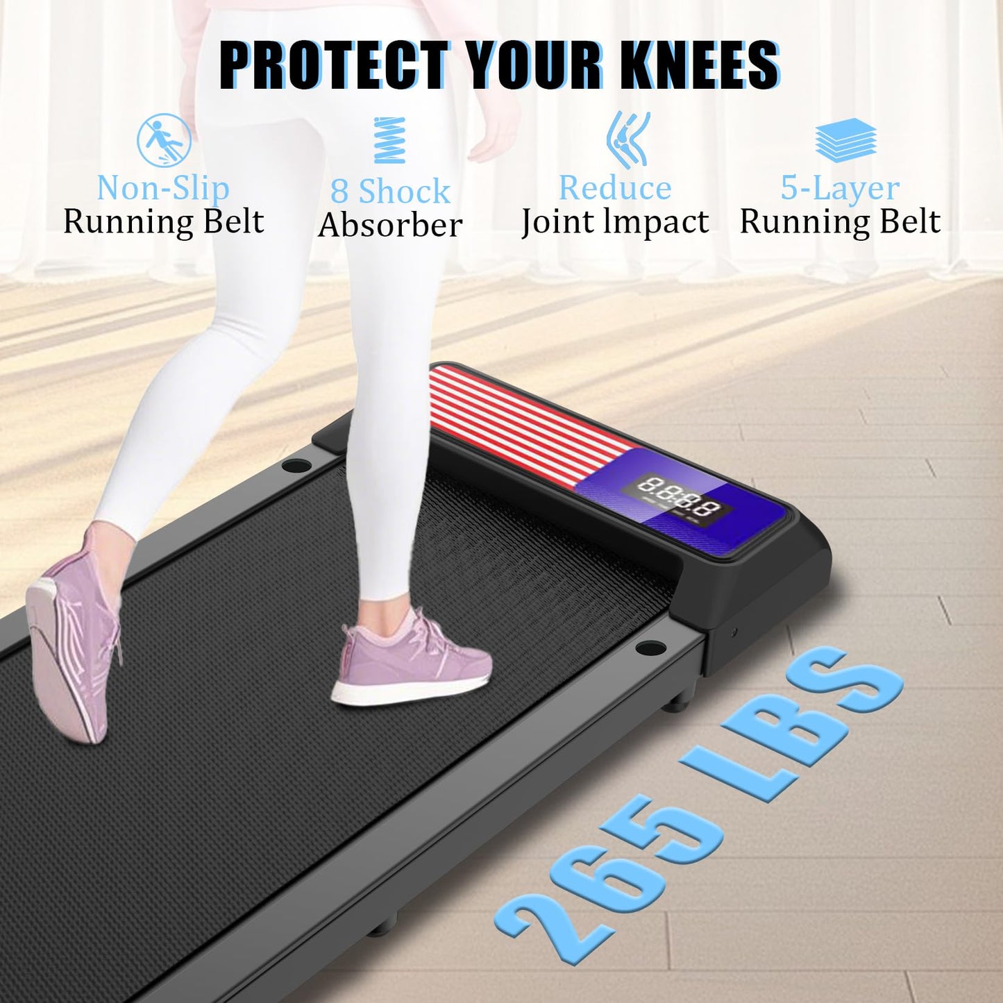 3 in 1 Treadmill, Walking Pad for Home/Office,Under Desk Walking Treadmill with Incline, Remote Control, APP and LED Display