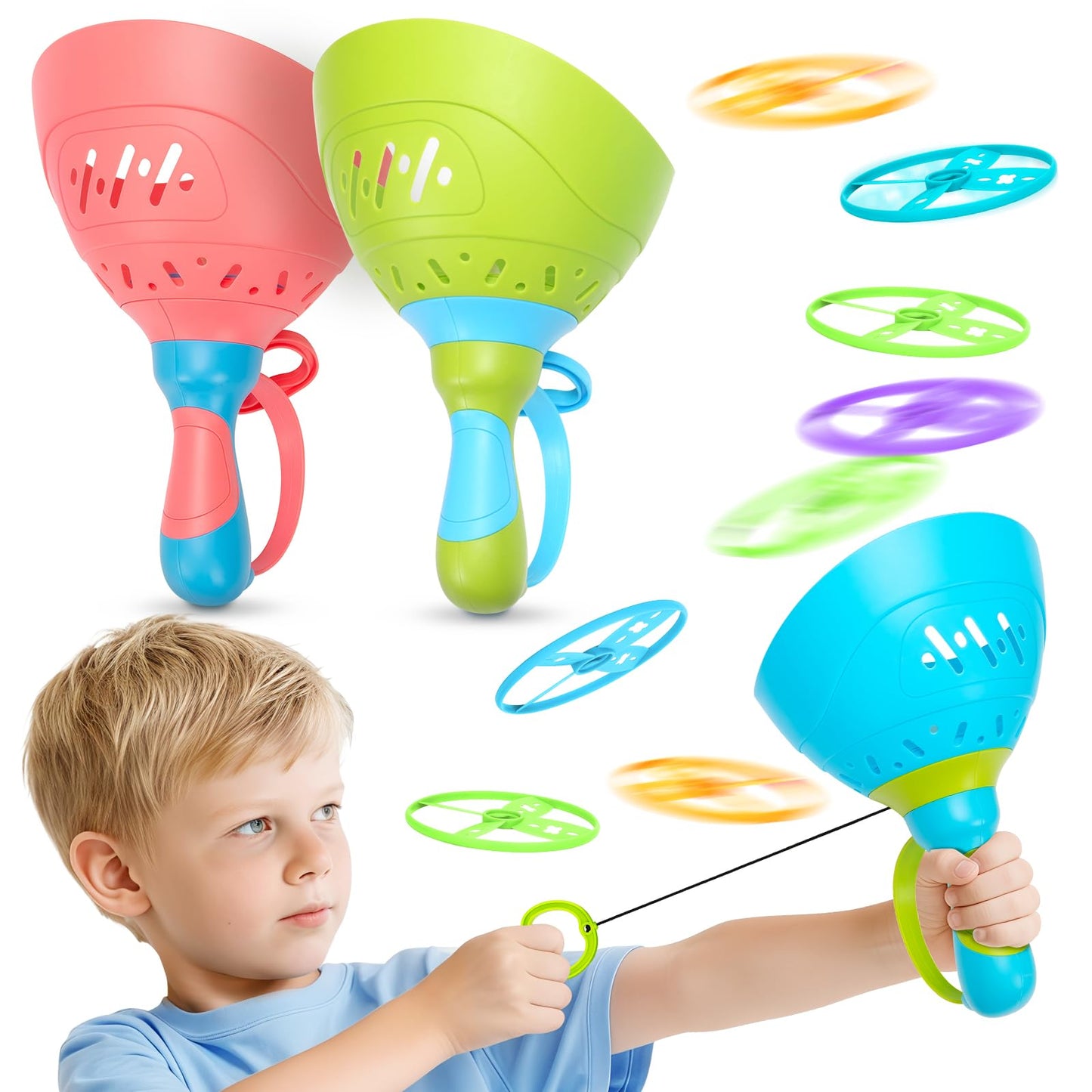 Birebebys Outdoor Toys for Kids Ages 4-8, 3 Packs Flying Catching Game, Outside Manual Capture Chasing Toys for Ages 3-7, Fun Family Games for Boys Girls Ages 2 3 4 5 6