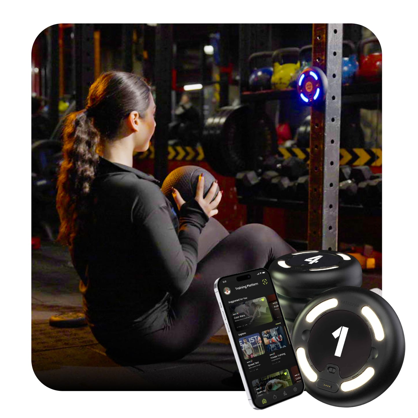 CatchPad Reaction Training Platform - Improves Reaction Time, Speed, Agility & Coordination for Athletes, Trainers, Physical Therapists - AI Powered Smart Training(4 Pads - Pro ( Basic Kit ))