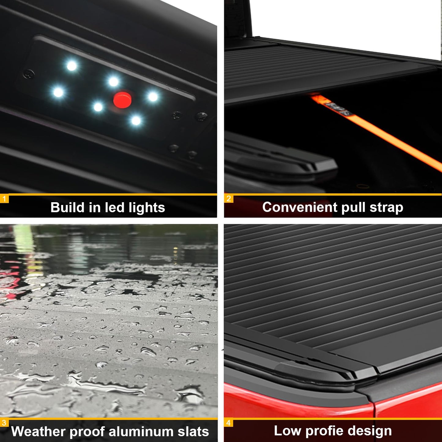 ONINE Pull-Lock-Go Low Profile Retractable Hard Tonneau Cover Custom fit 2020-2026 Jeep Gladiator JT 5ft Bed(60.3"), Dual T-Slot Design Compatible for Roof Racks and Crossbars
