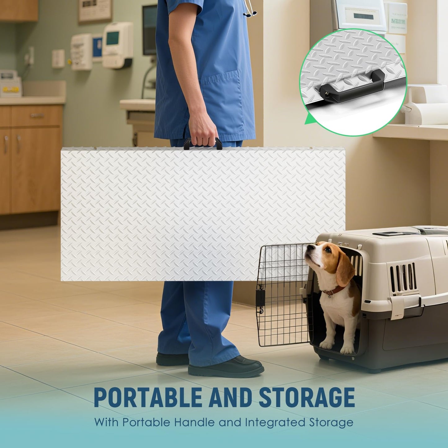 Antstone Dog Scale for Large Breed 1100lb X 0.2lb Livestock Scale for Pigs, Cattle with 40.7” X 20.9” Stainless Steel Weighing Platform
