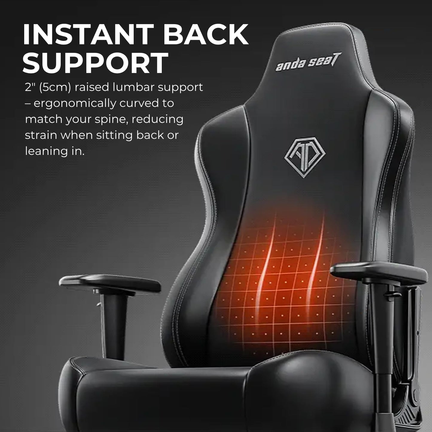 Anda Seat Novis Gaming Chair for Adults - Large Reclining Video Game Chairs, PVC Leather Ergonomic Office Chair, Heavy Duty Back Lumbar Support - Luxury Black Computer Chairs for Home & Work