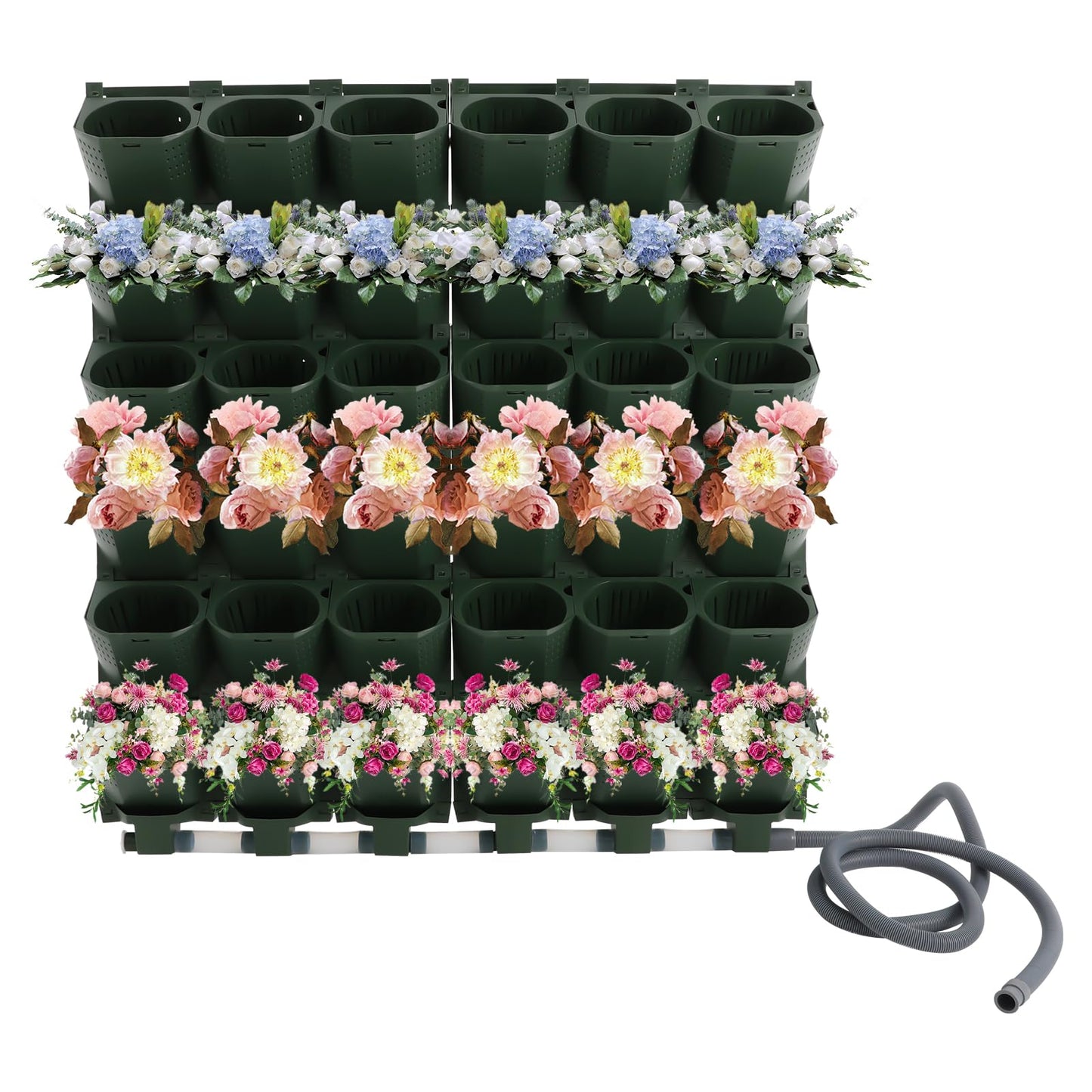 Cbhfmljd Self Watering Pots for Indoor Plants, 36 Pockets Wall Mounted Vertical Garden Planter Garden Growing System Adjustable Irrigation Waterproof for Grow Veggies, Fruits, Flowers