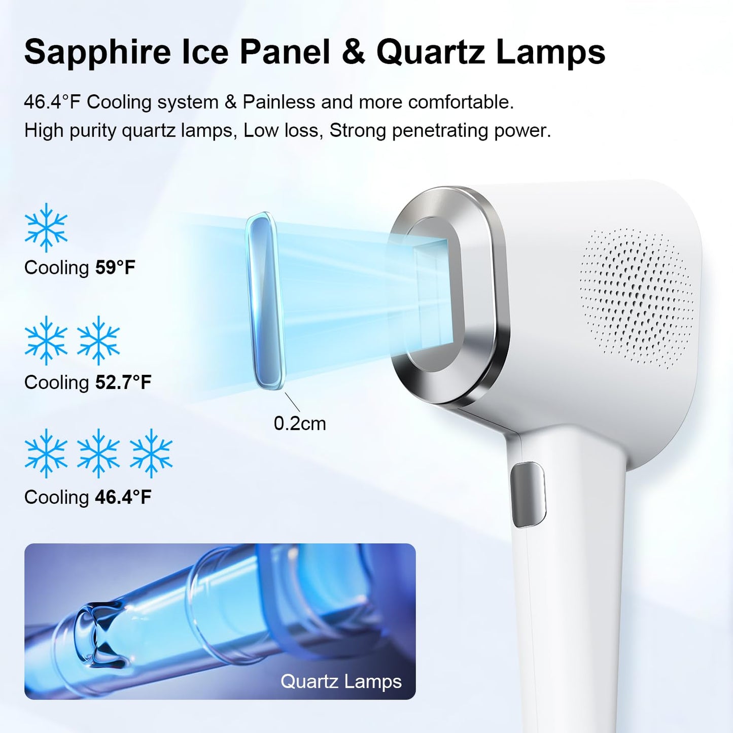 IPL Cooling Hair Laser Removal Device for Women, OPT Laser Hair Removal Device with Ice Cooling Flashes Permanent Hair Removal
