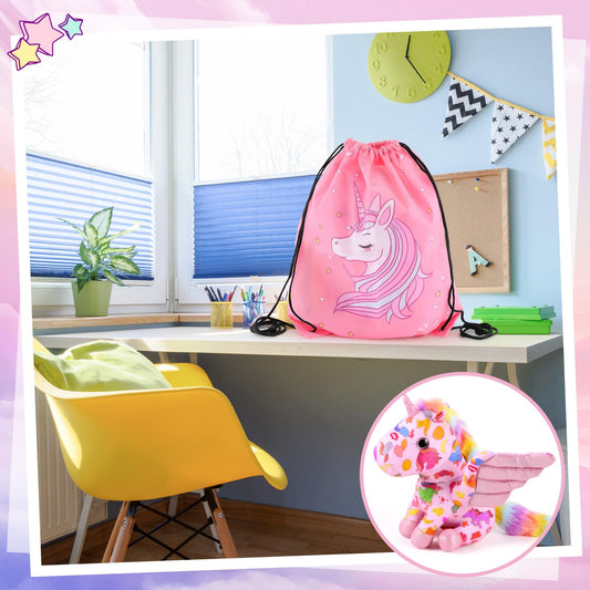 Realspring 11" Coloring Unicorn Plush Toy with 12 Washable Marker for Little Girl DIY Coloring Unicorn Stuffed Animal Toy Soft Doodle Doll Art and Craft Painting for Kids Birthday Gift School