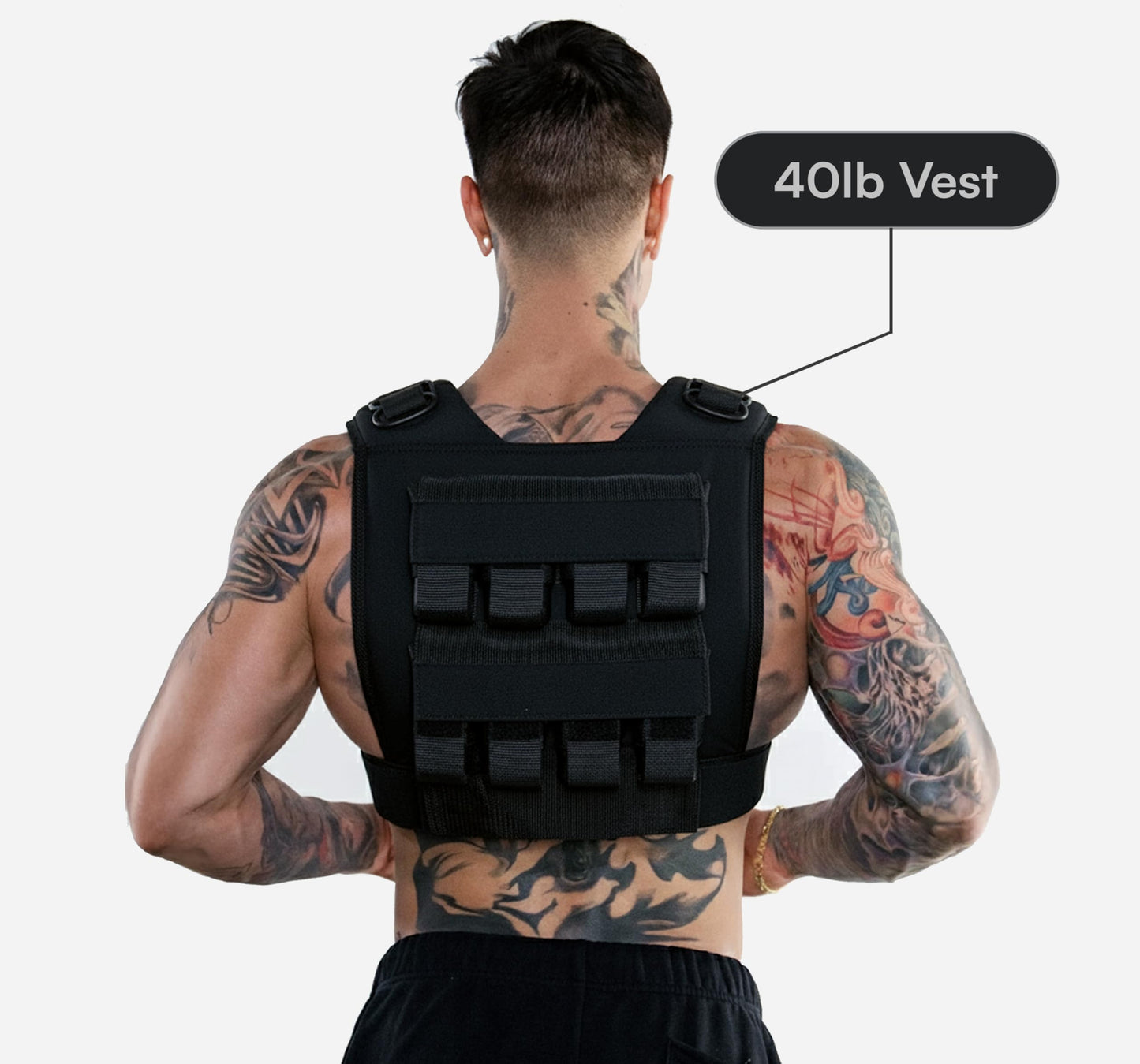 THENX Weighted Vest by Chris Heria – Adjustable Workout Vest for Men & Women – Calisthenics, Fitness, Running, Cross Training & Strength Training – Ergonomic Fit with Removable Weights – Black (Black, 40 lb)