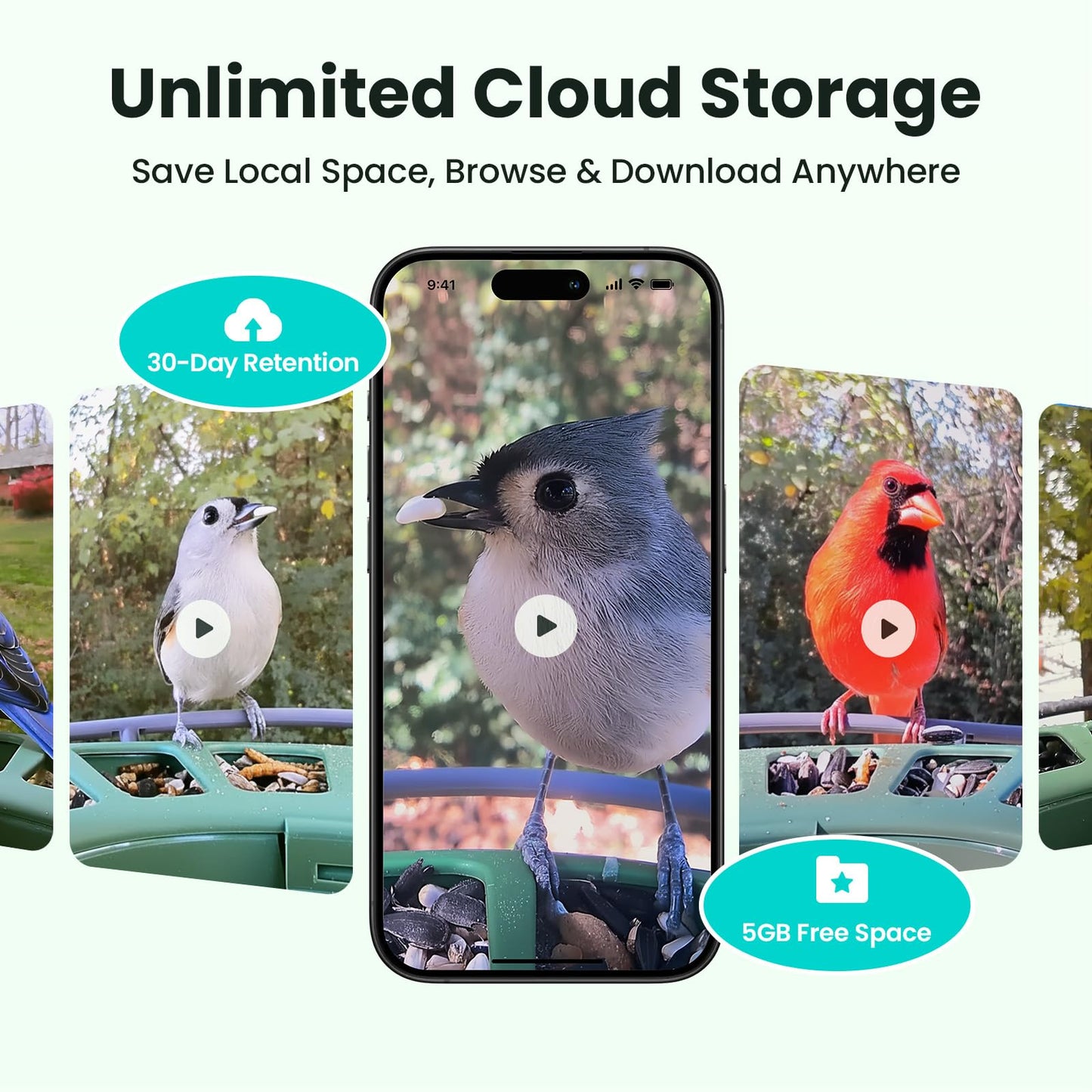 Birdfy 2 Smart Bird Feeder with Camera, AI Identifies Bird Species, Dual-Lens 2K Camera for Live Streaming & Close-Up Photos, Solar-Powered Backyard Birdwatching Gift