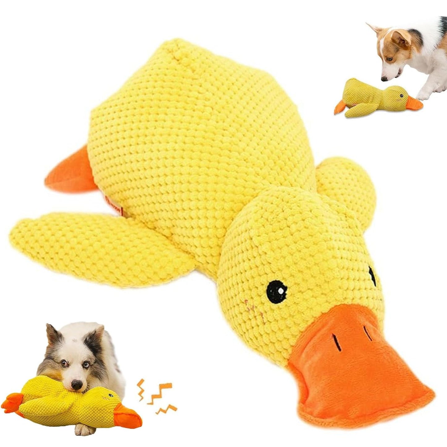 Mellow Dog Calming Duck, 2025 New Yellow Duck Dog Toy, The Mellow Ducks Calming Pillow, Dogs Ducks Toy with Quacking Sound for Indoor Dogs
