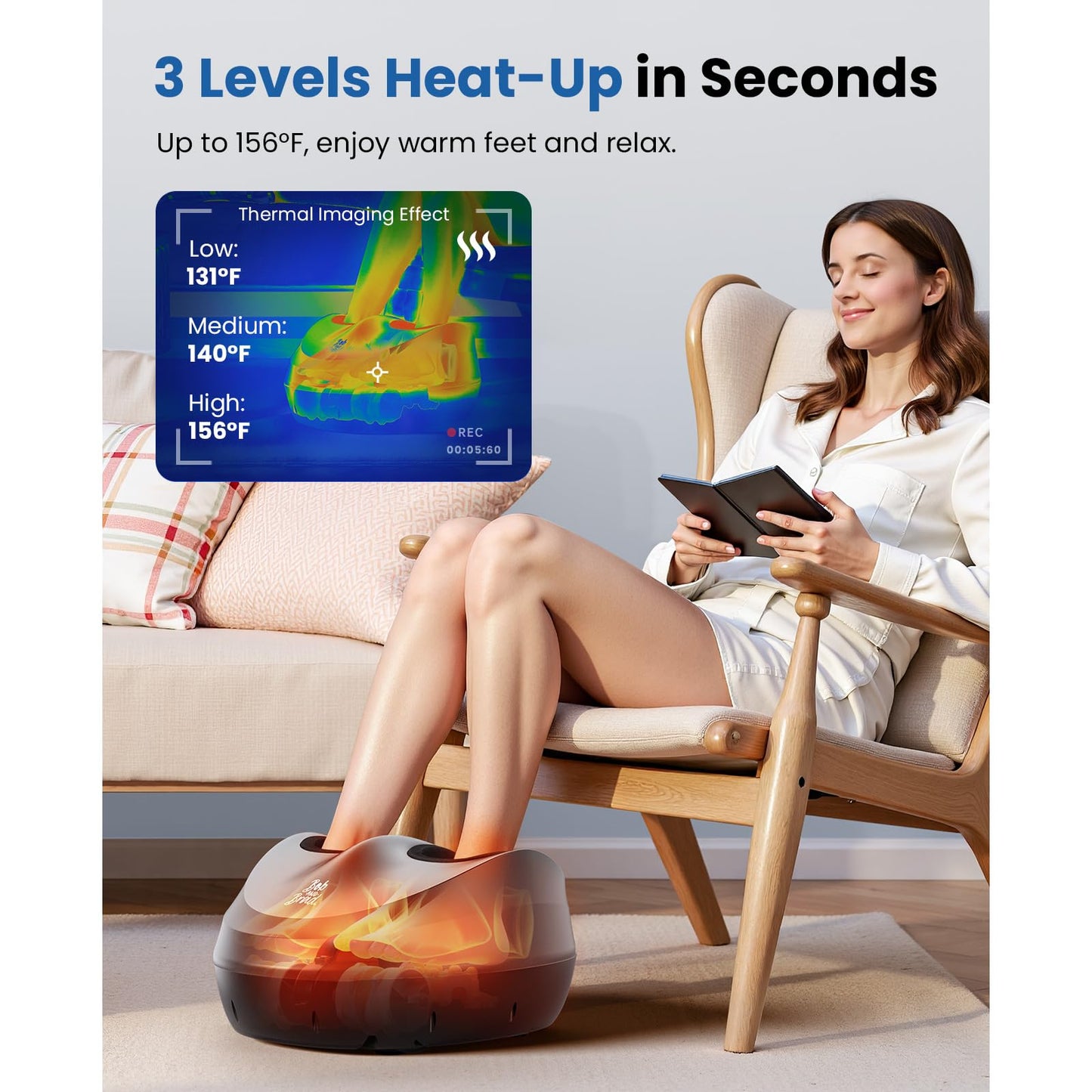 BOB AND BRAD Foot Massager Machine with Heat and Remote, Fits up to Size 14, FSA Eligible HSA Shiatsu Deep Kneading Foot Massager for Plantar Fasciitis and Neuropathy