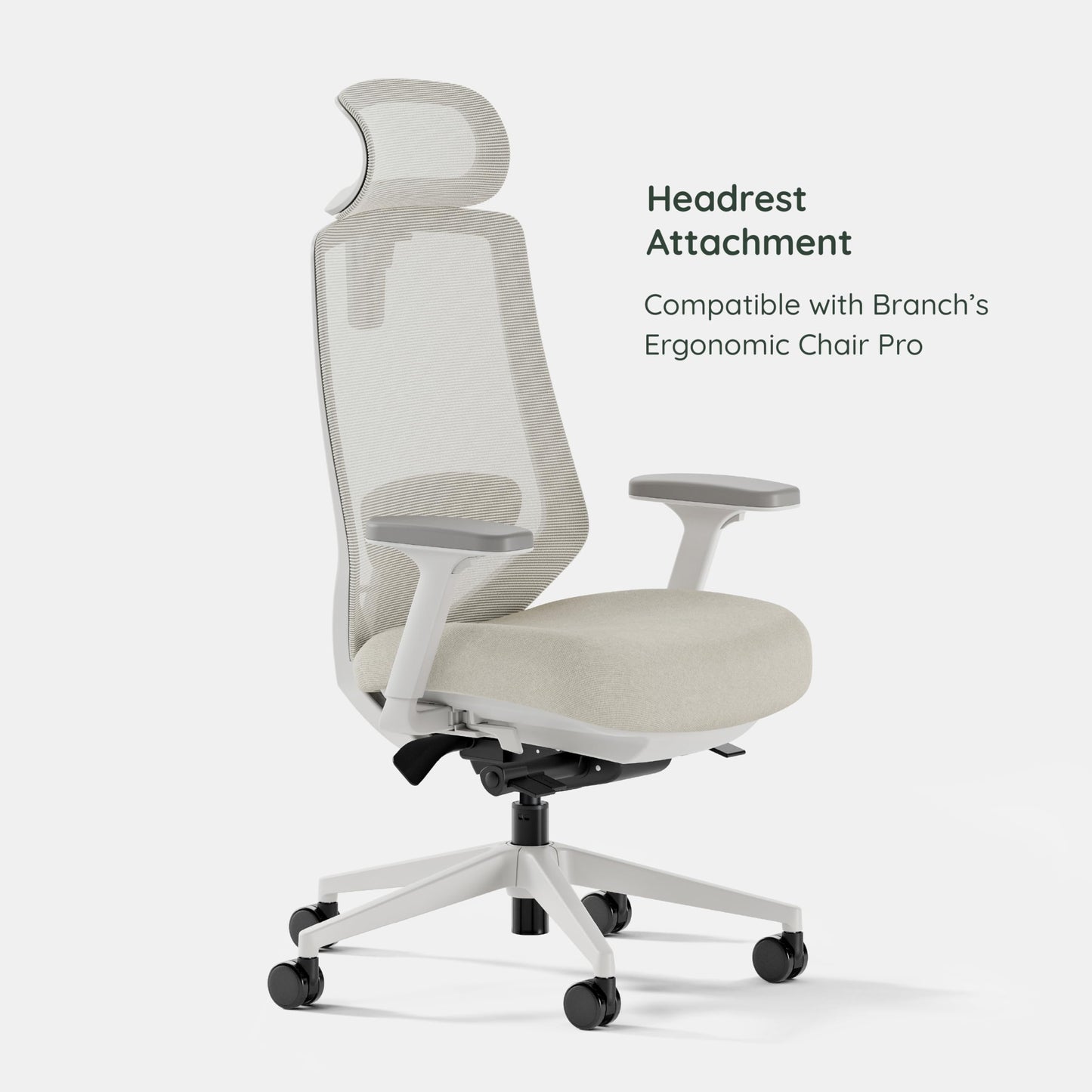 Branch Adjustable Ergonomic PRO Headrest Attachment - Only Compatible Ergonomic Chair PRO - Experience Optimal Comfort and Support - Shore