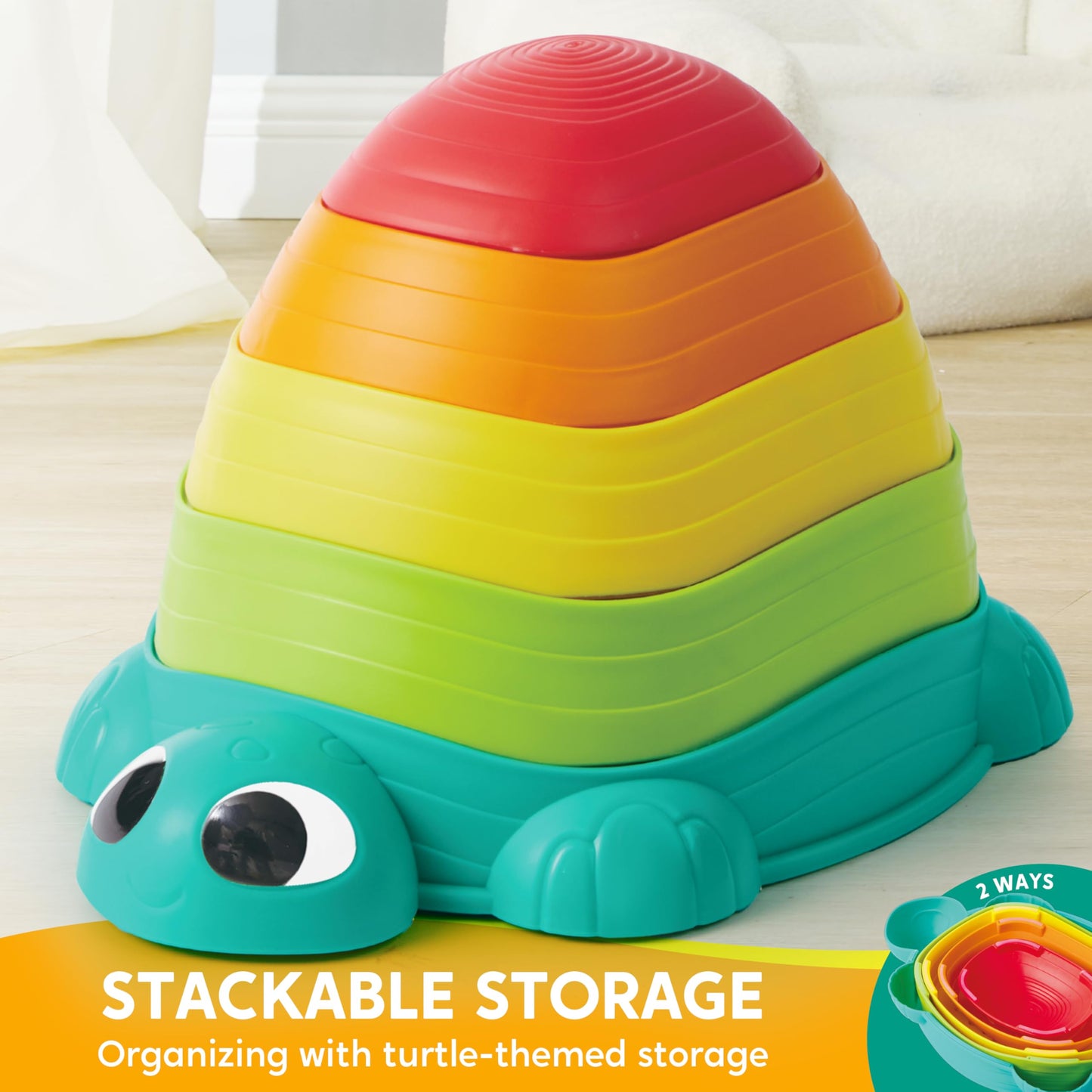 JOYIN 5 Pcs Turtle Balance Stepping Stones, Kids Turtle Path Jumping Stones, Toddler Obstacle Course Coordination Game Toys Indoor or Outdoor Play for Kids Aged 3+