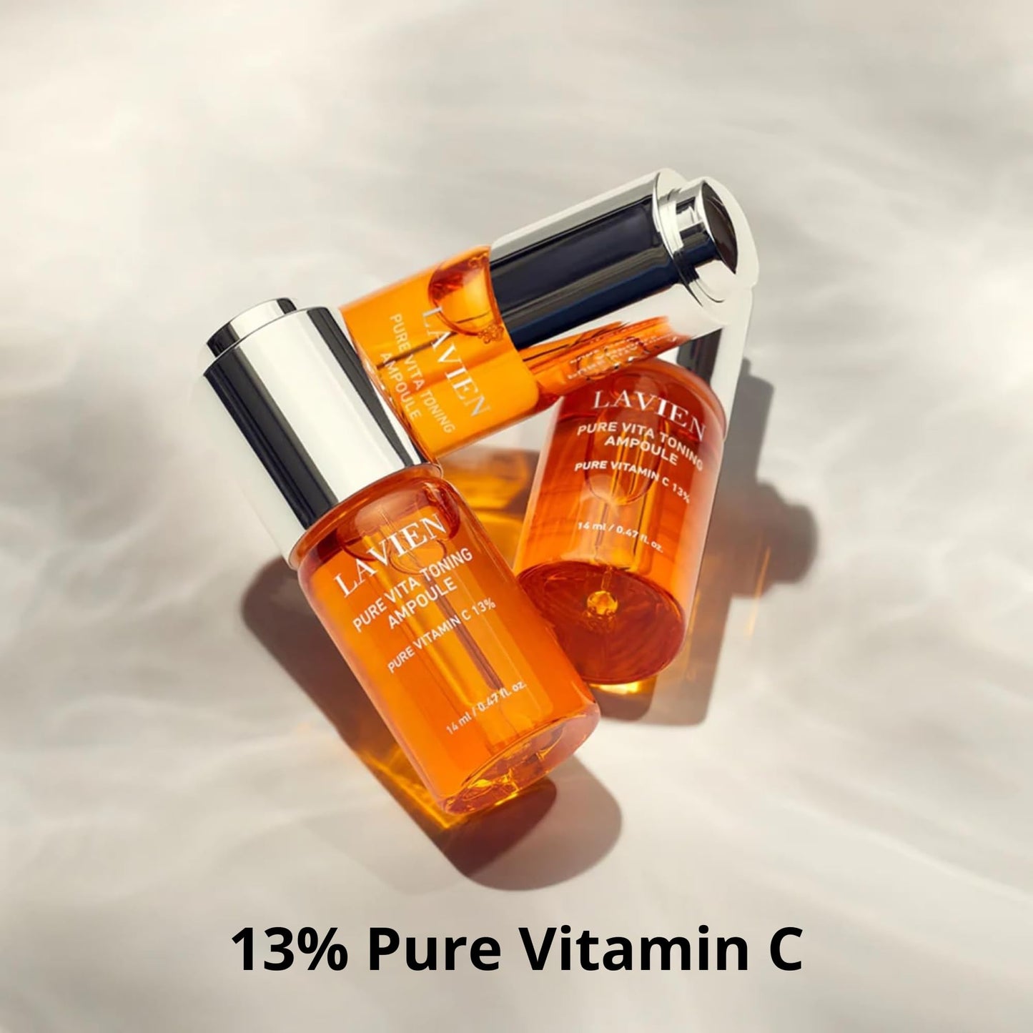 Lavien Pure Vita Toning Ampoule - 13% High Concentration Serum - All Skin Types - 14 ml Bottle