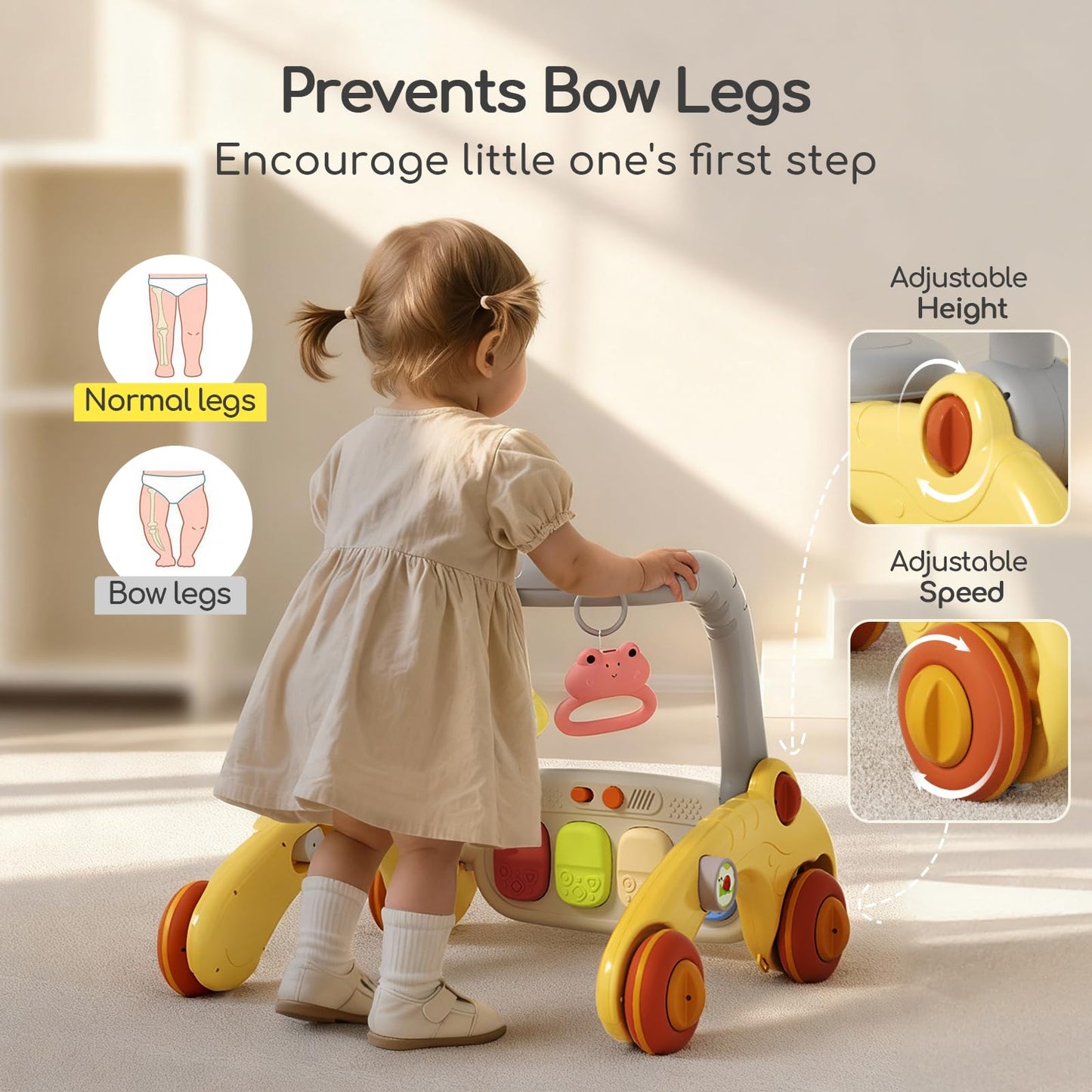 7 in 1 Baby Push Walkers Gym Play Mat for Baby Boys Girls 6-12 Months,Activity Center Rocking Toy Balance Bike Board for Toddlers 1-3,Sit to Stand Walker,Early Learning Push Toys Gifts for Infant